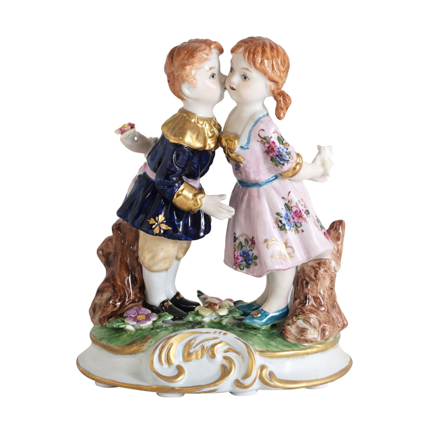Romantic Young Love Porcelain Figurine Pair