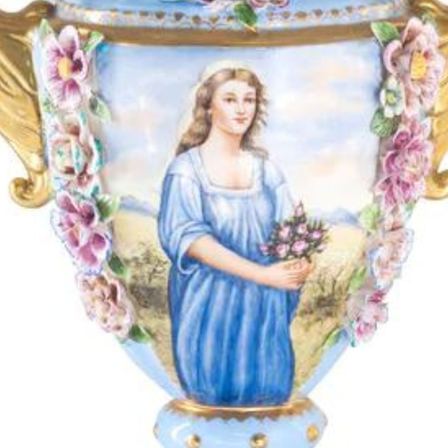 Baroque Hand-painted Motif Covered Jar