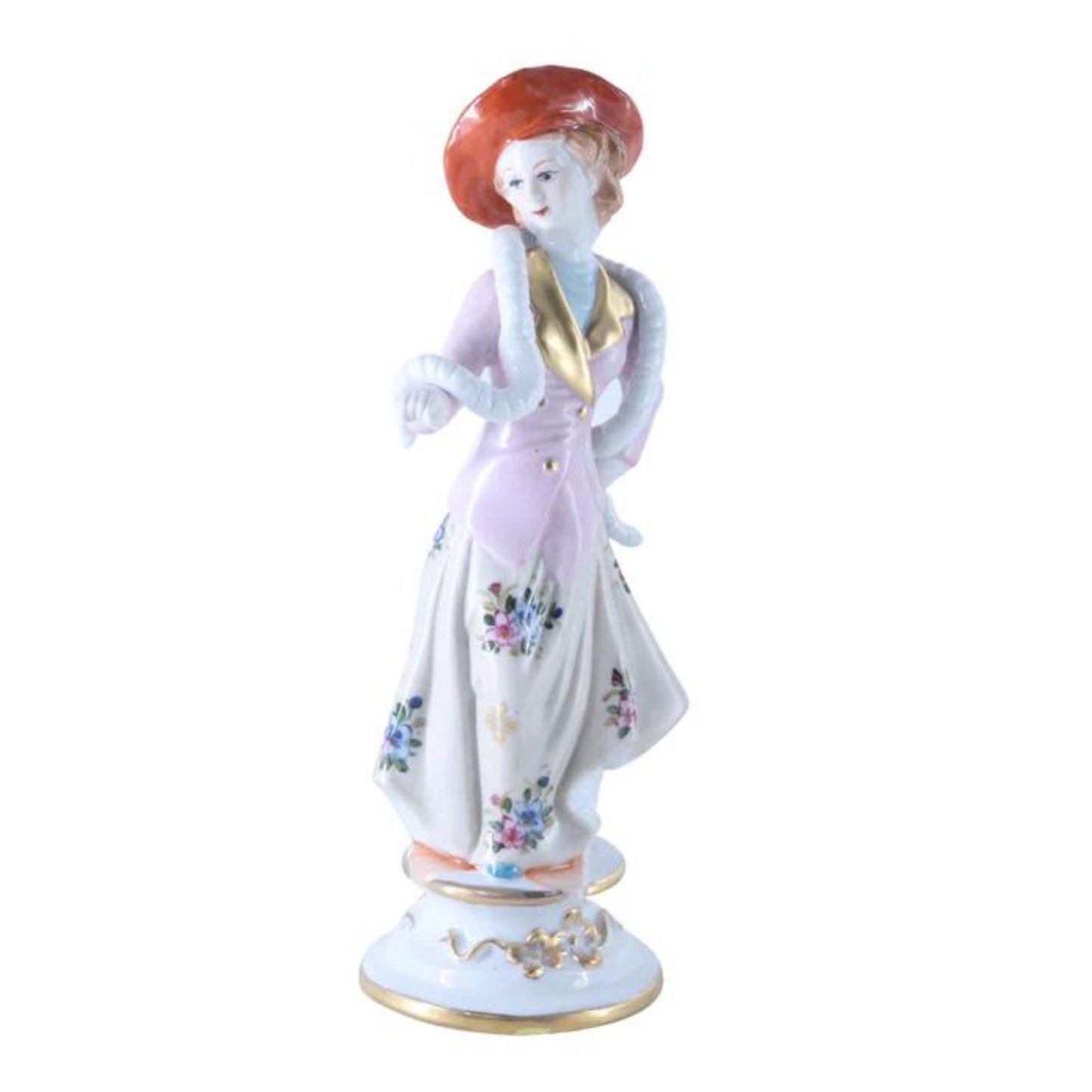 Rococo Style Lady With Snake Porcelain Figurine