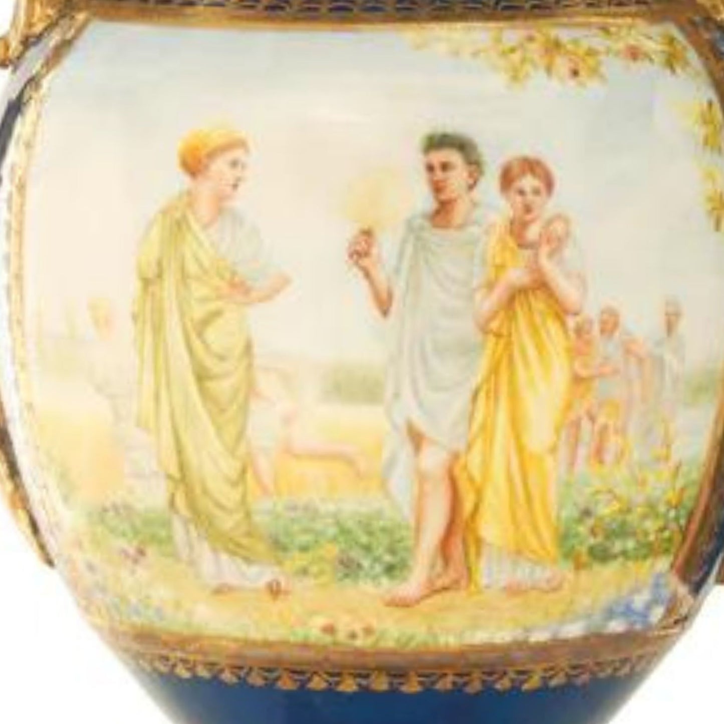 Bronze Handle Porcelain Vase