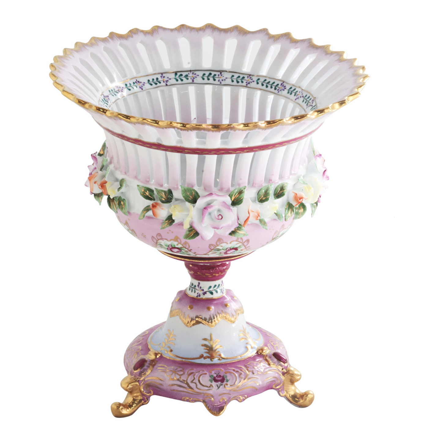Small Hand-painted Pink Floral Bowl