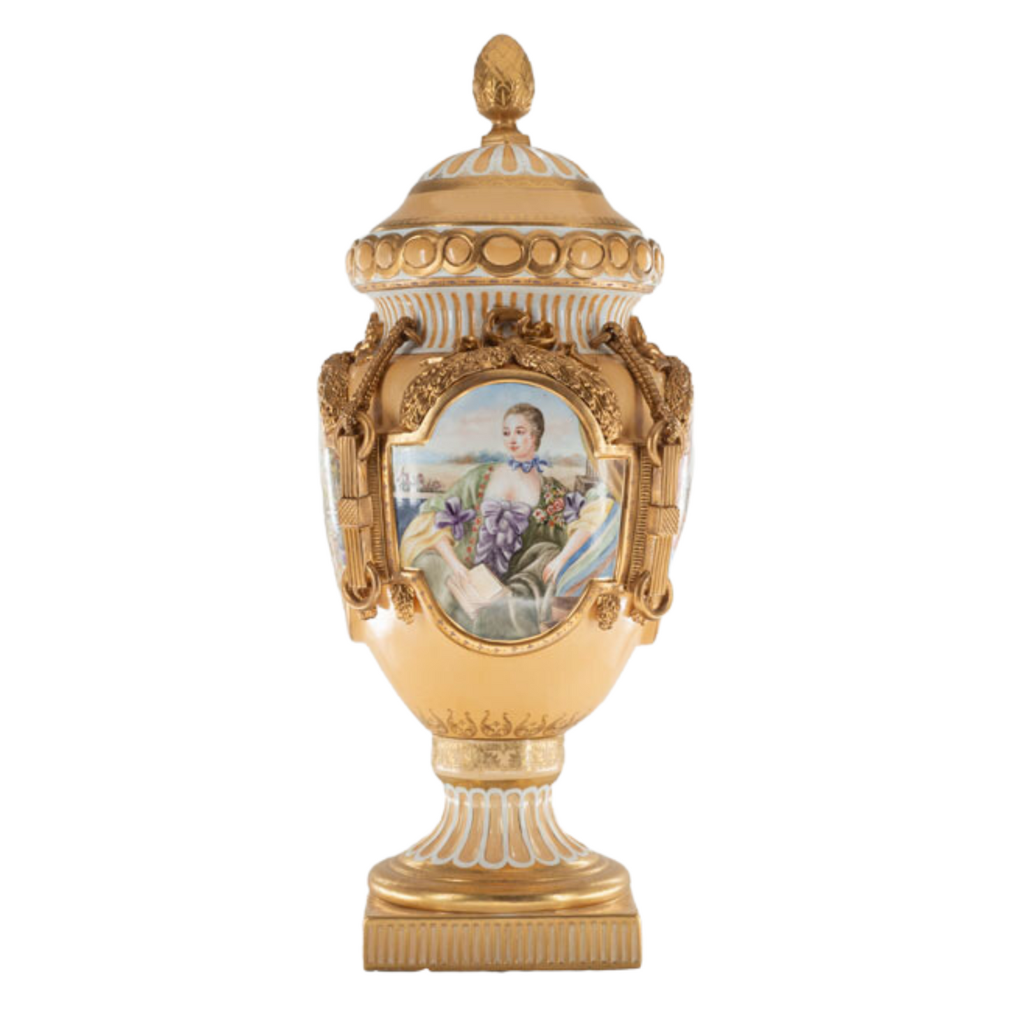Hand Painted Rococo Style Porcelain Vase