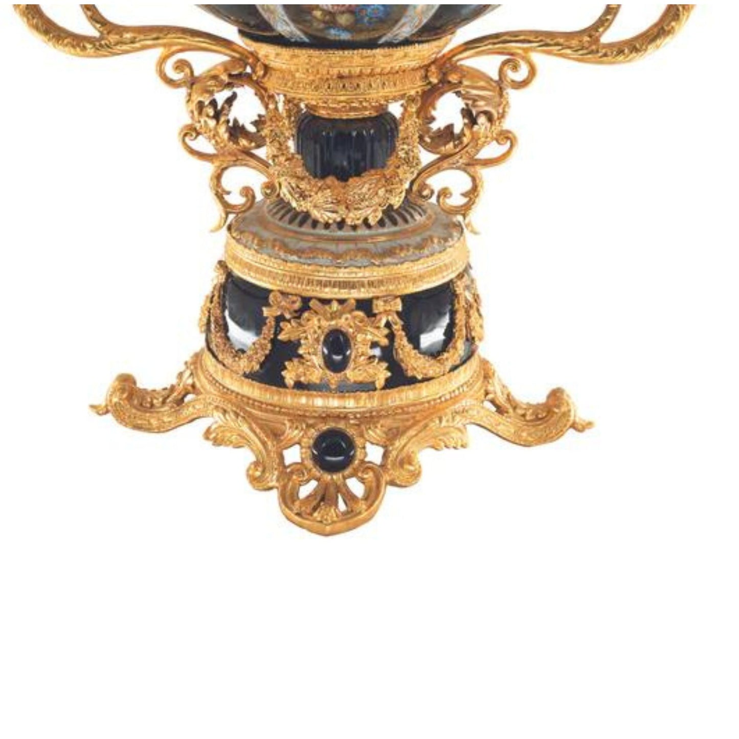 Porcelain Decorative Hand-Painted Center Piece Bowl & Candelabra