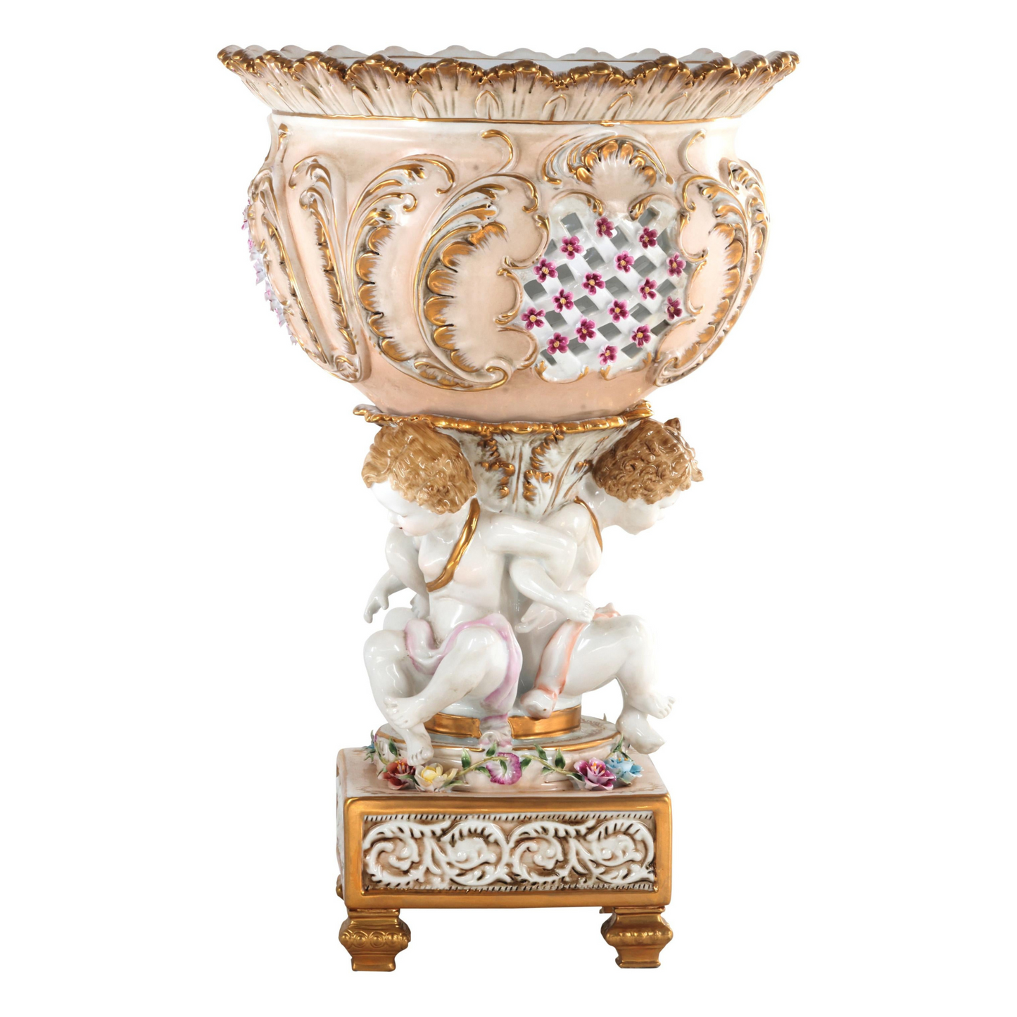 Peach Cherub Fruit Bowl