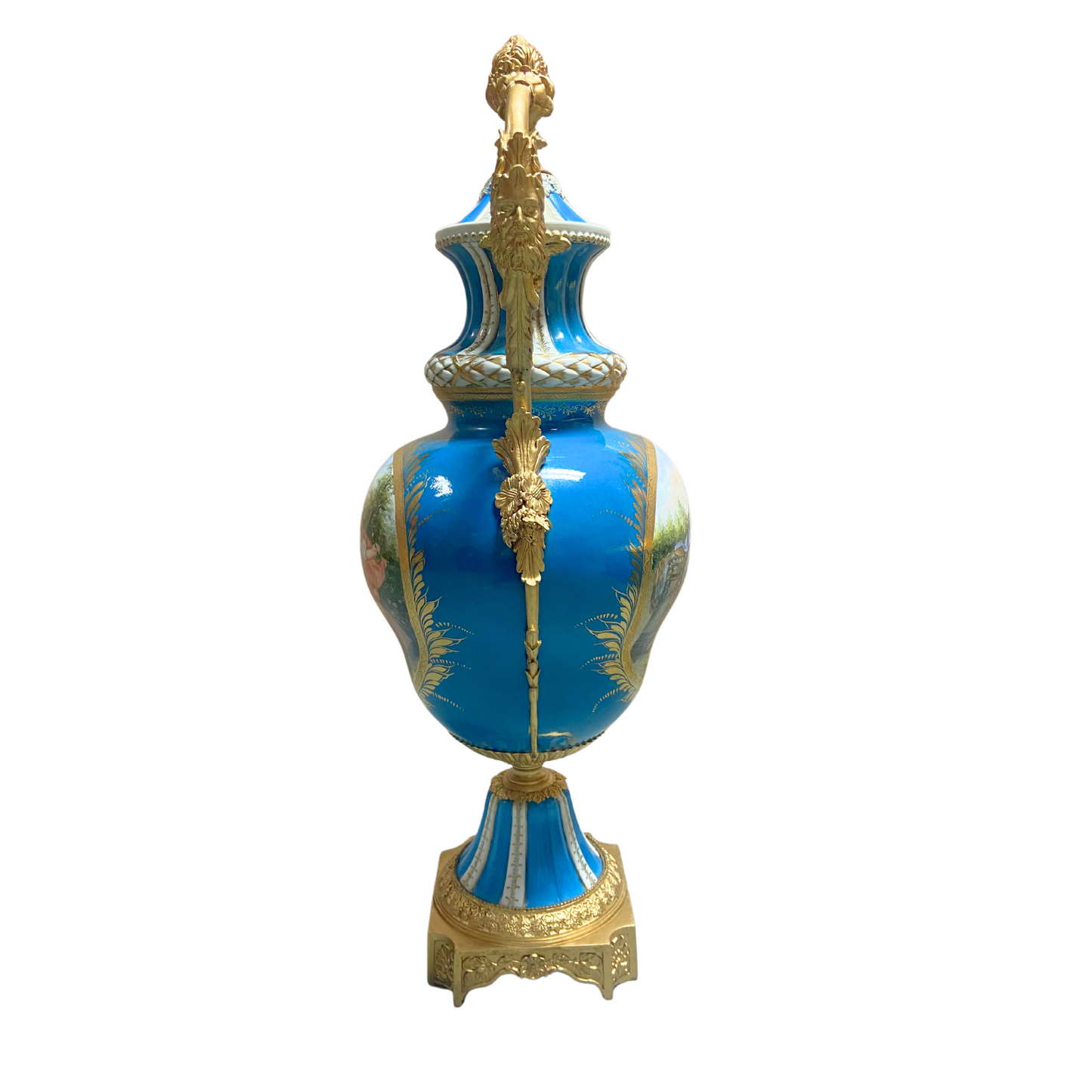 Hand-Painted Ornate Handle Society Vase