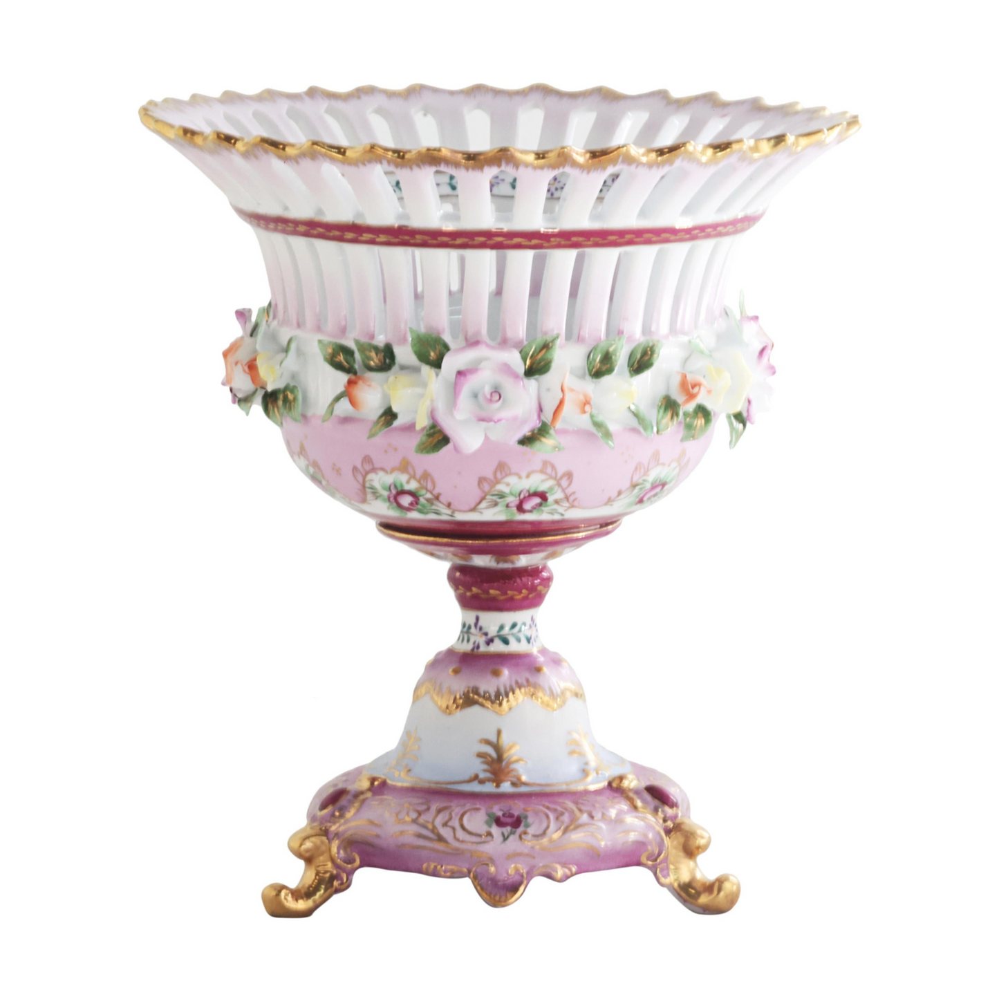 Small Hand-painted Pink Floral Bowl