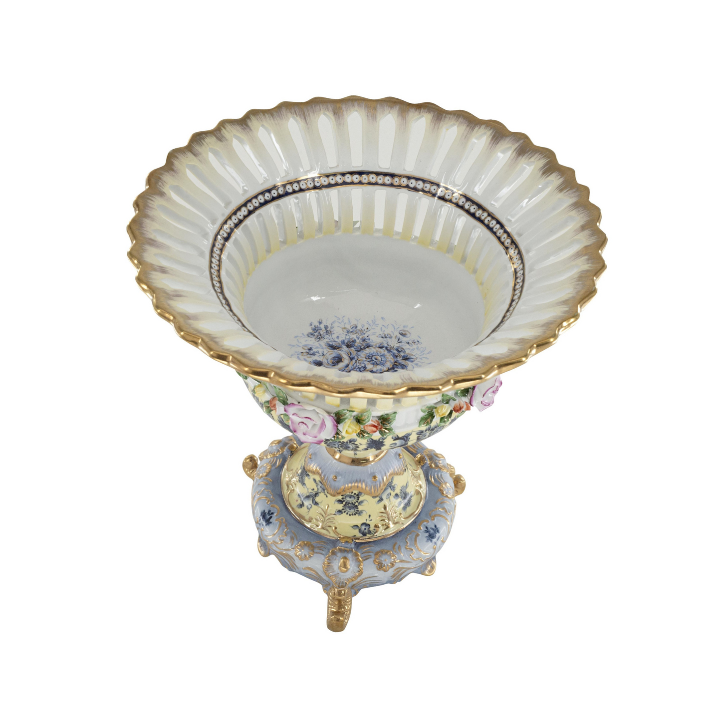 Medium Hand-painted Porcelain Flower Decorative Bowl