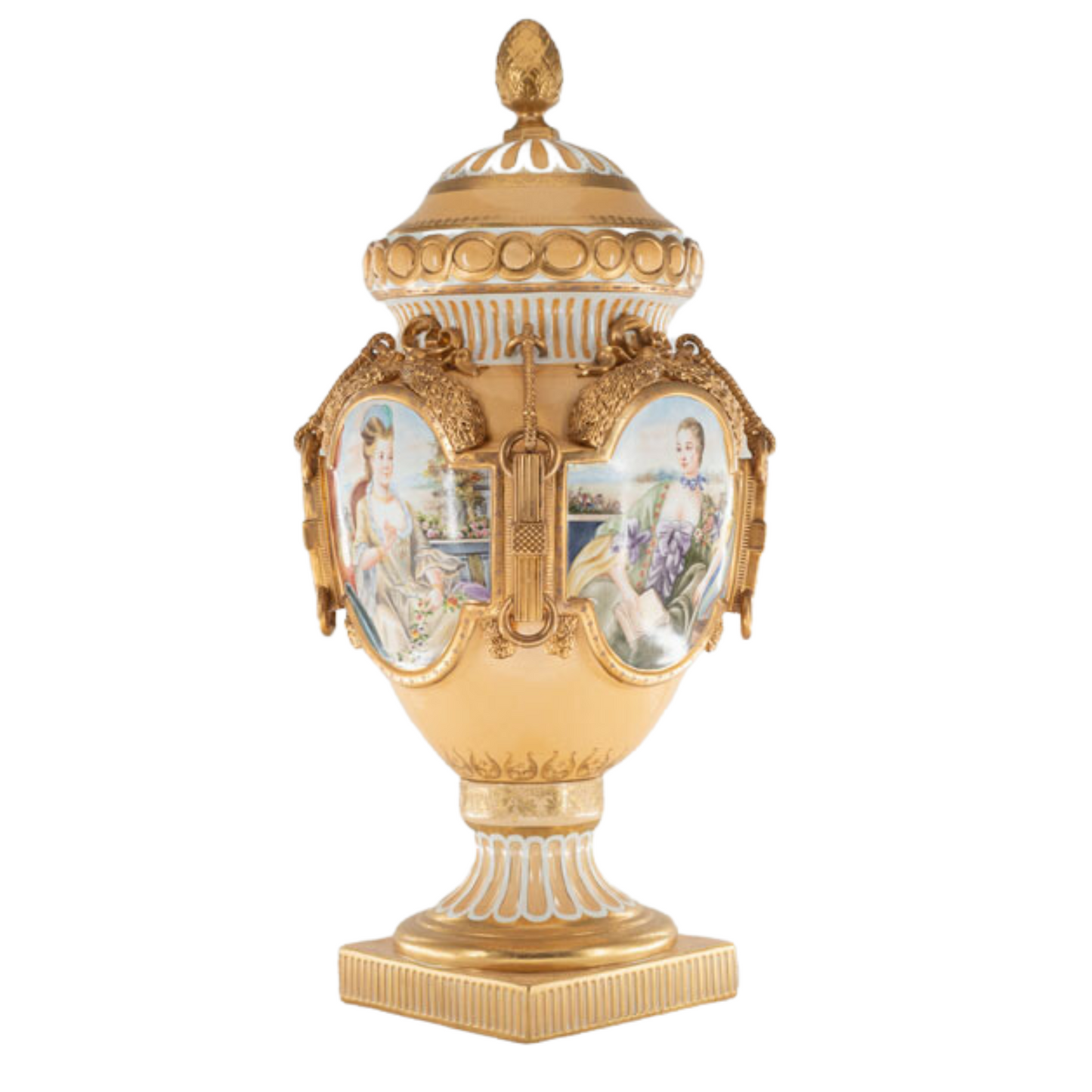 Hand Painted Rococo Style Porcelain Vase