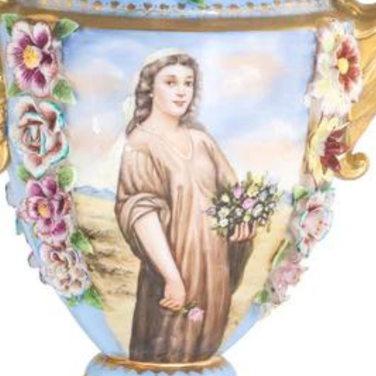 Baroque Hand-painted Motif Covered Jar
