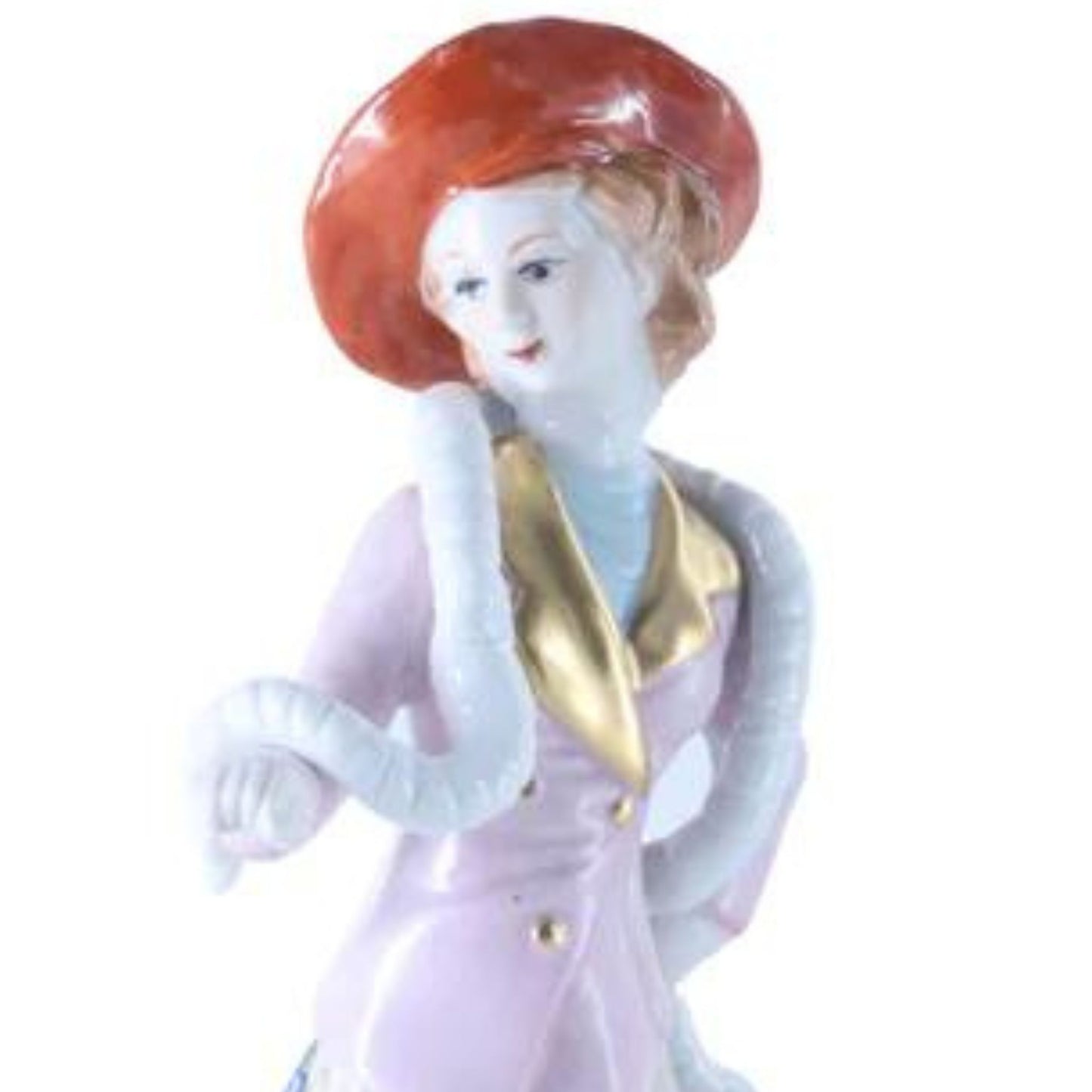 Rococo Style Lady With Snake Porcelain Figurine