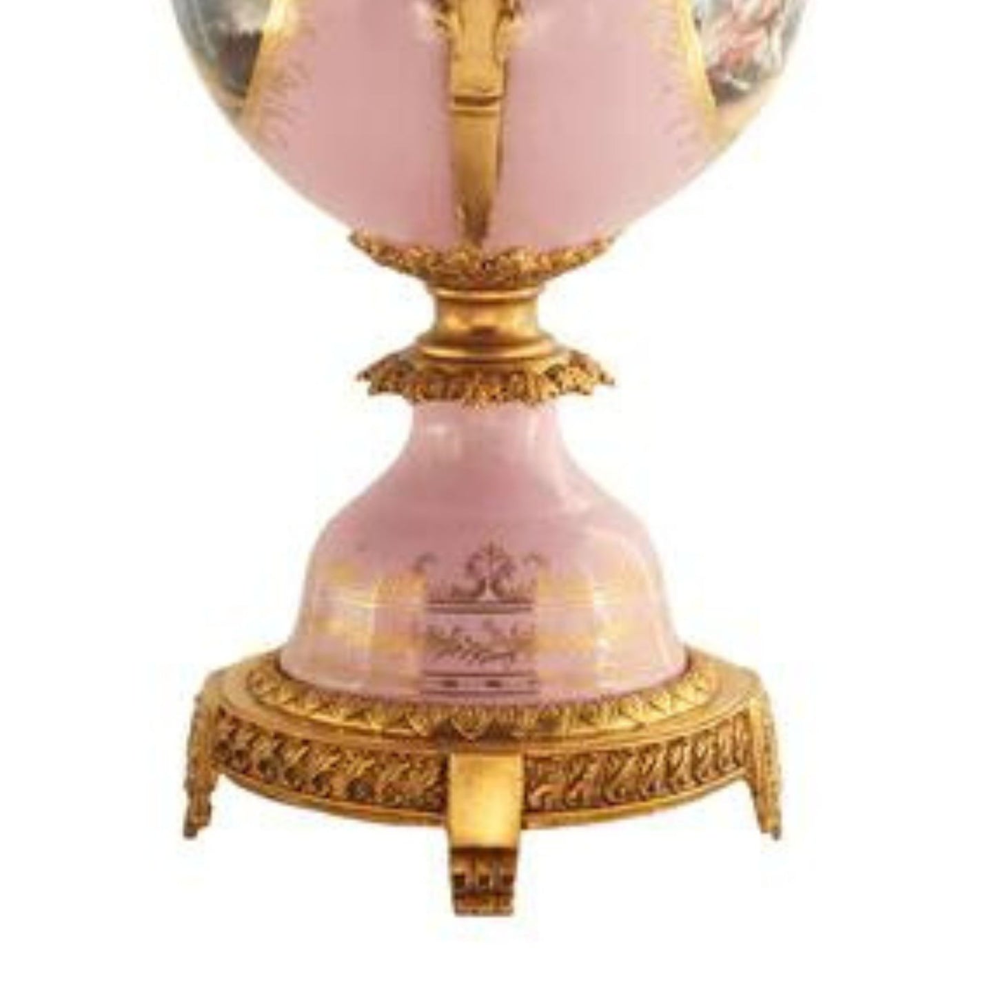 Potpourri Hand-painted Porcelain And Bronze Jar