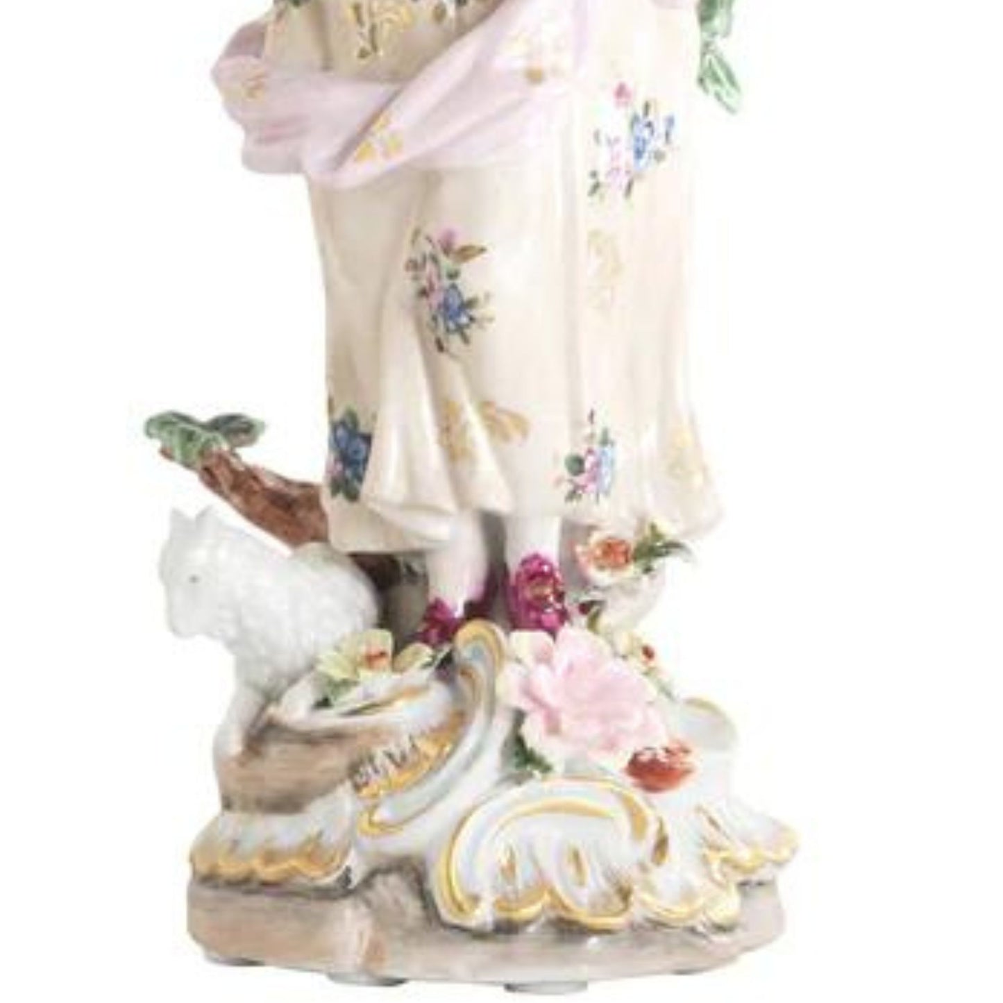 Lady Holding Flower Porcelain Figurine
