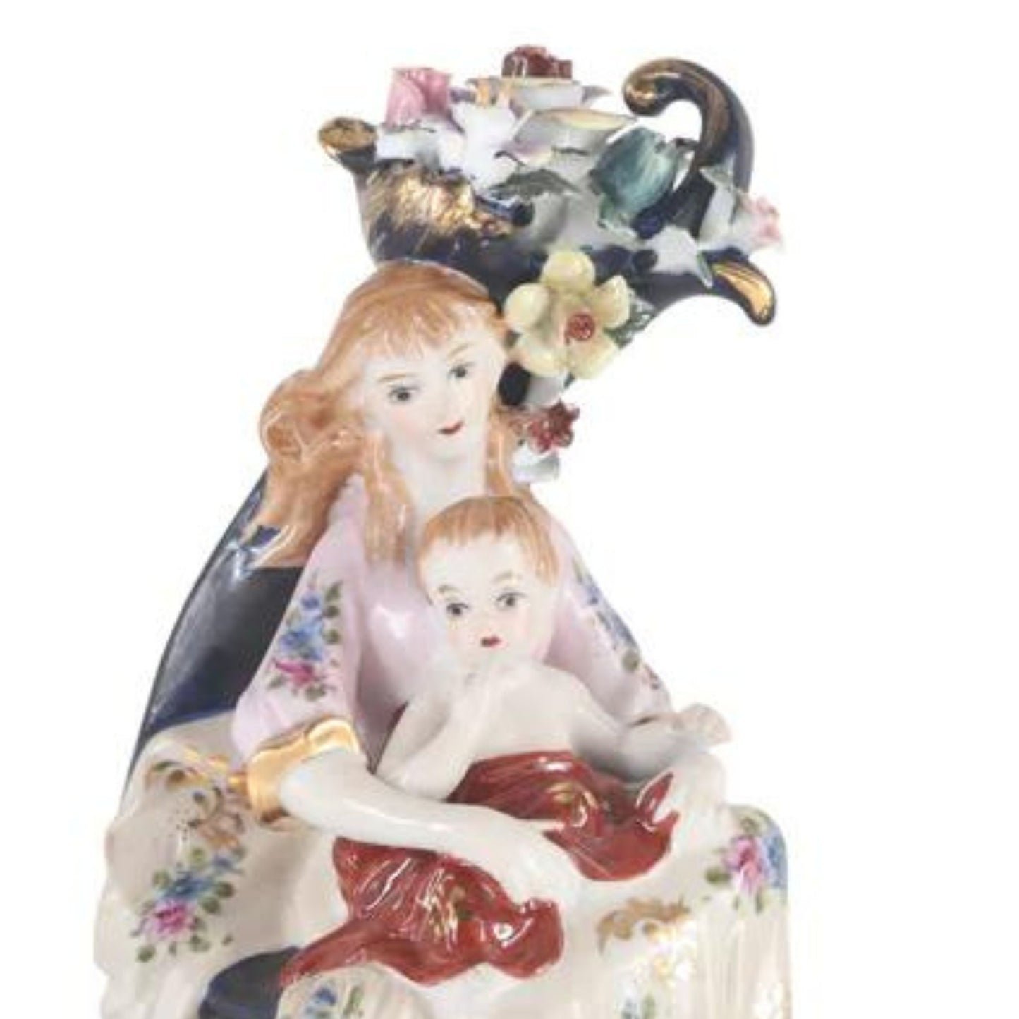 Rococo Porcelain Figurine Mother & Child