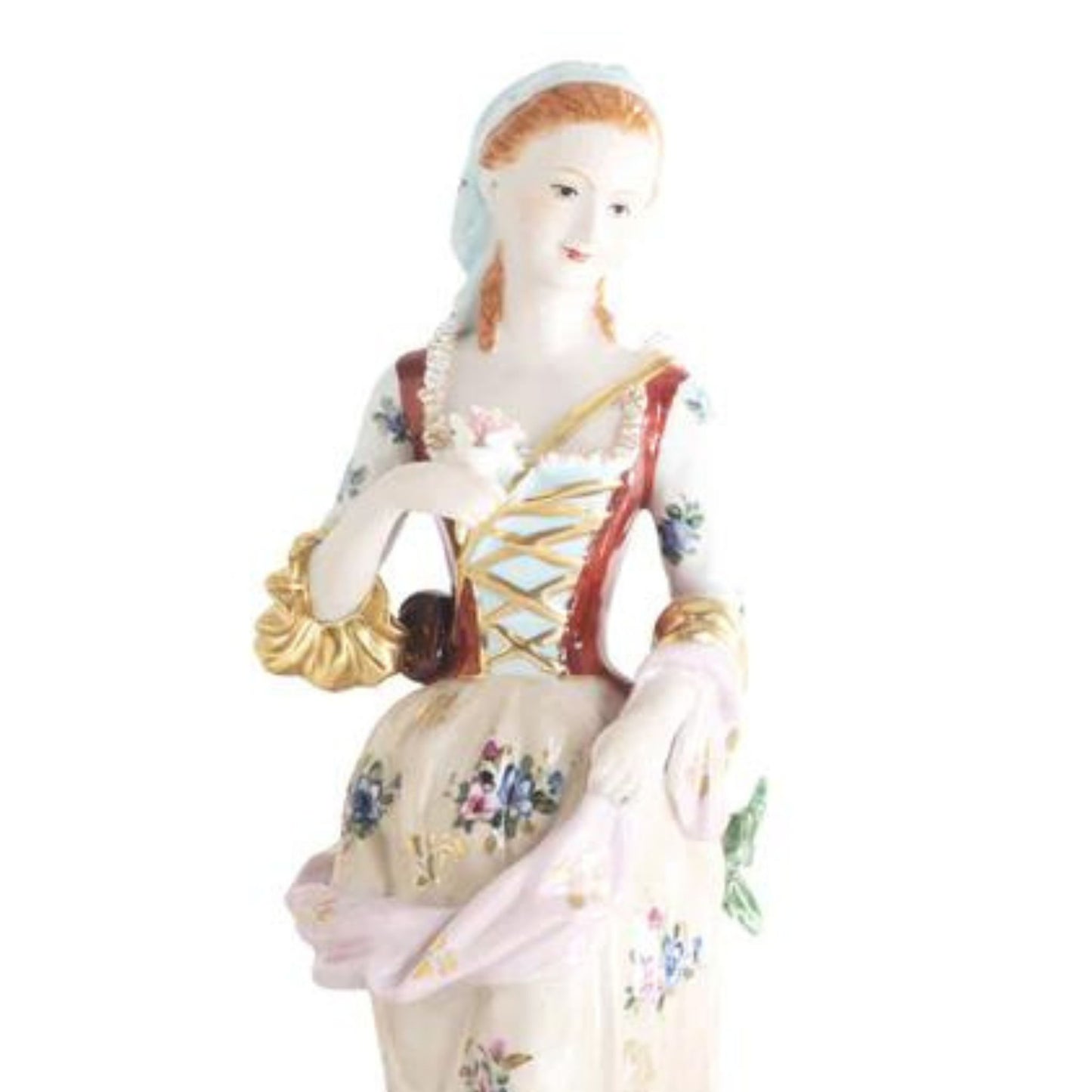 Lady Holding Flower Porcelain Figurine