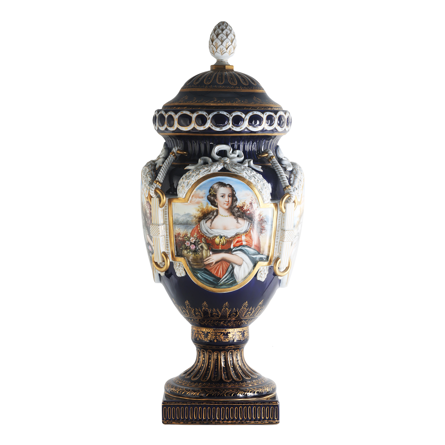 Hand Painted Rococo Style Porcelain Vase