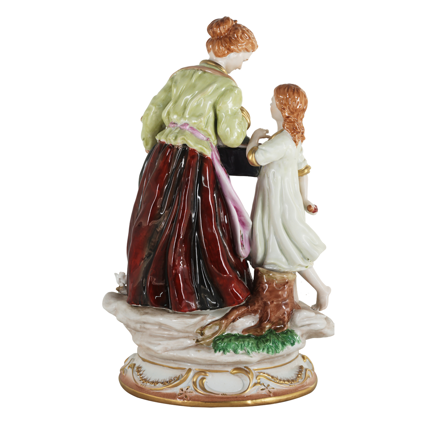 Figura Porcelana Titiritera y Niño