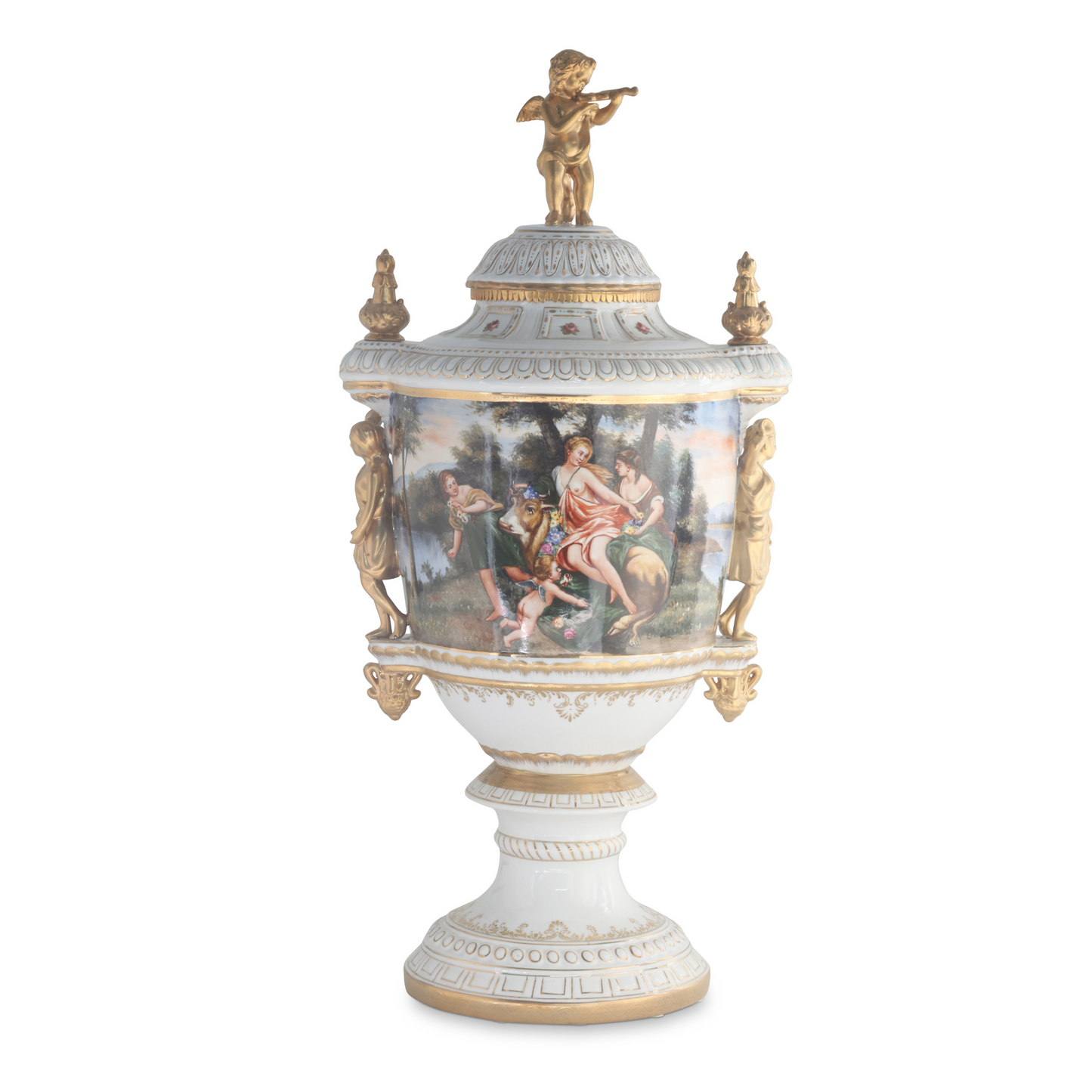 Porcelain Lady Handle Urn