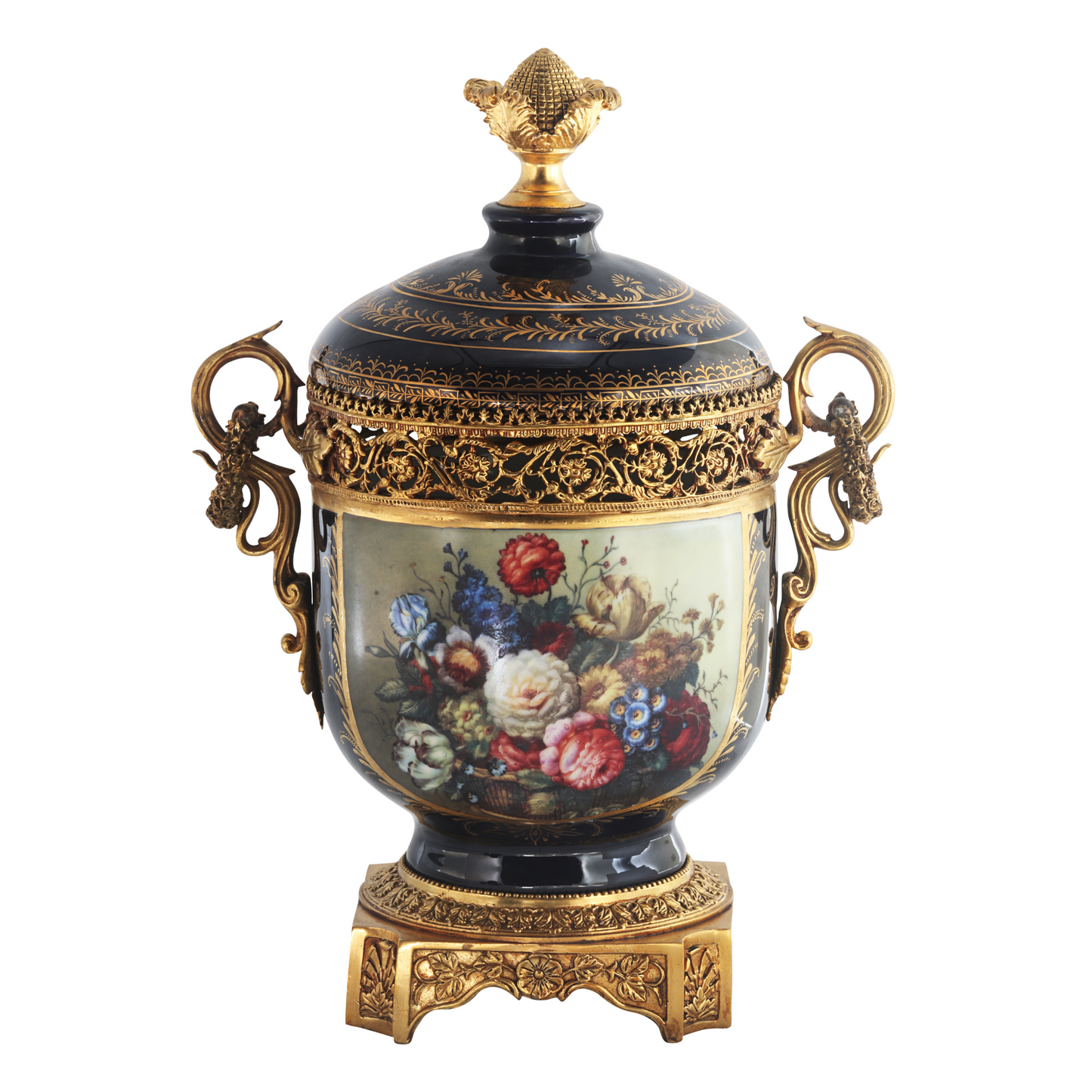 Bronze Handle Porcelain Jar