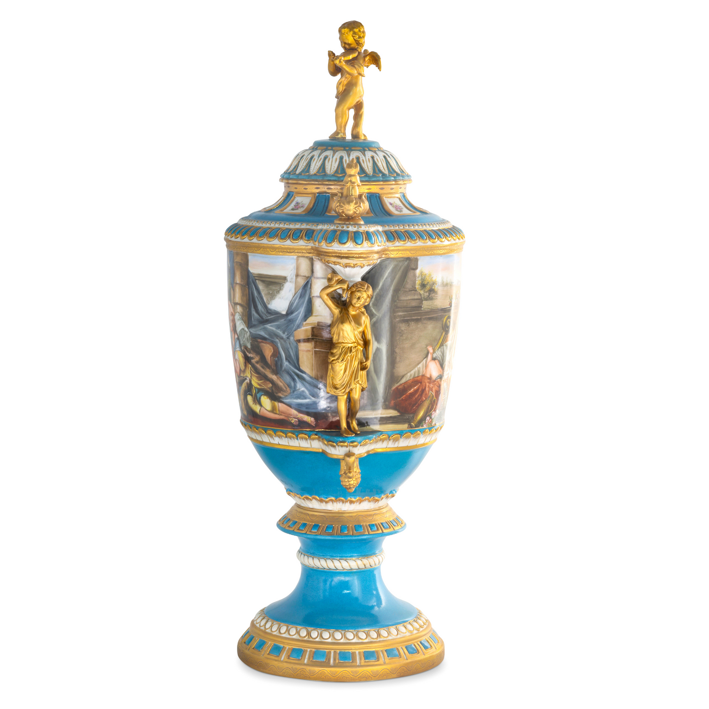 Porcelain Lady Handle Mythological Urn