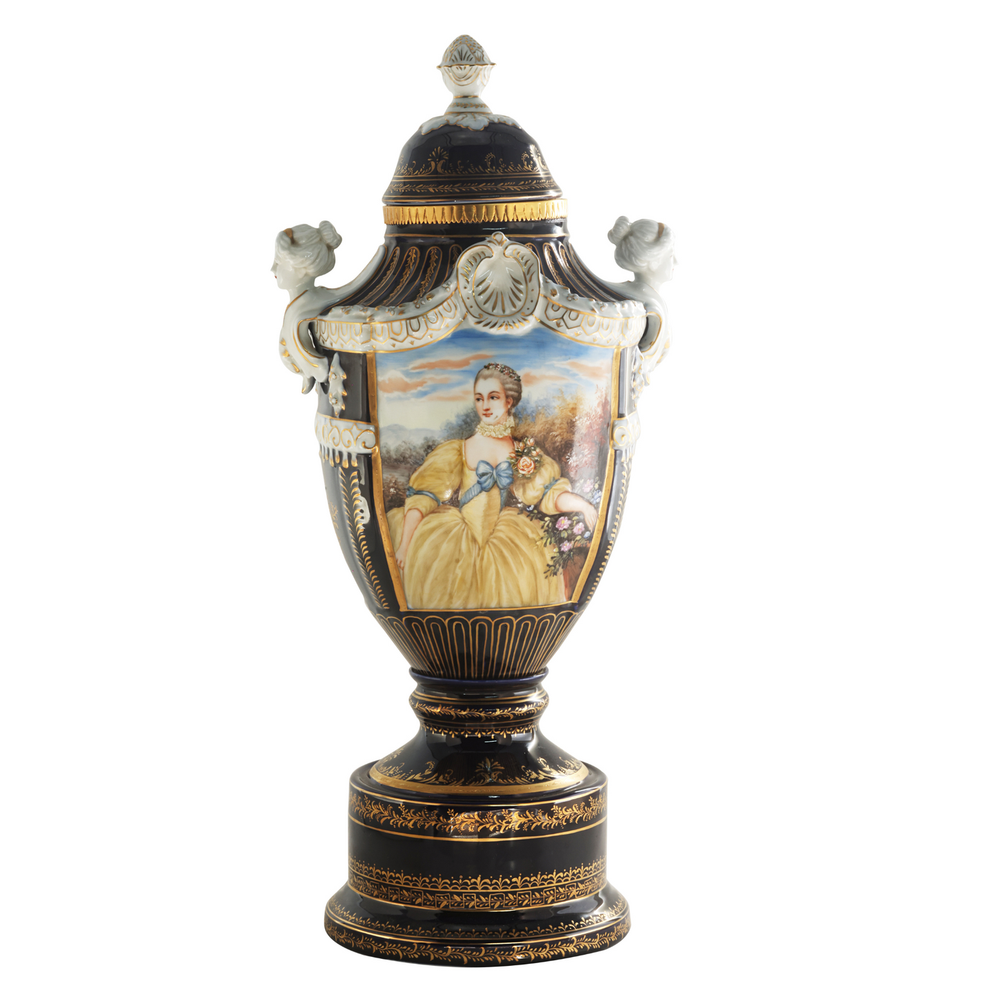 Precioso Jarrón de Porcelana Pintado a Mano