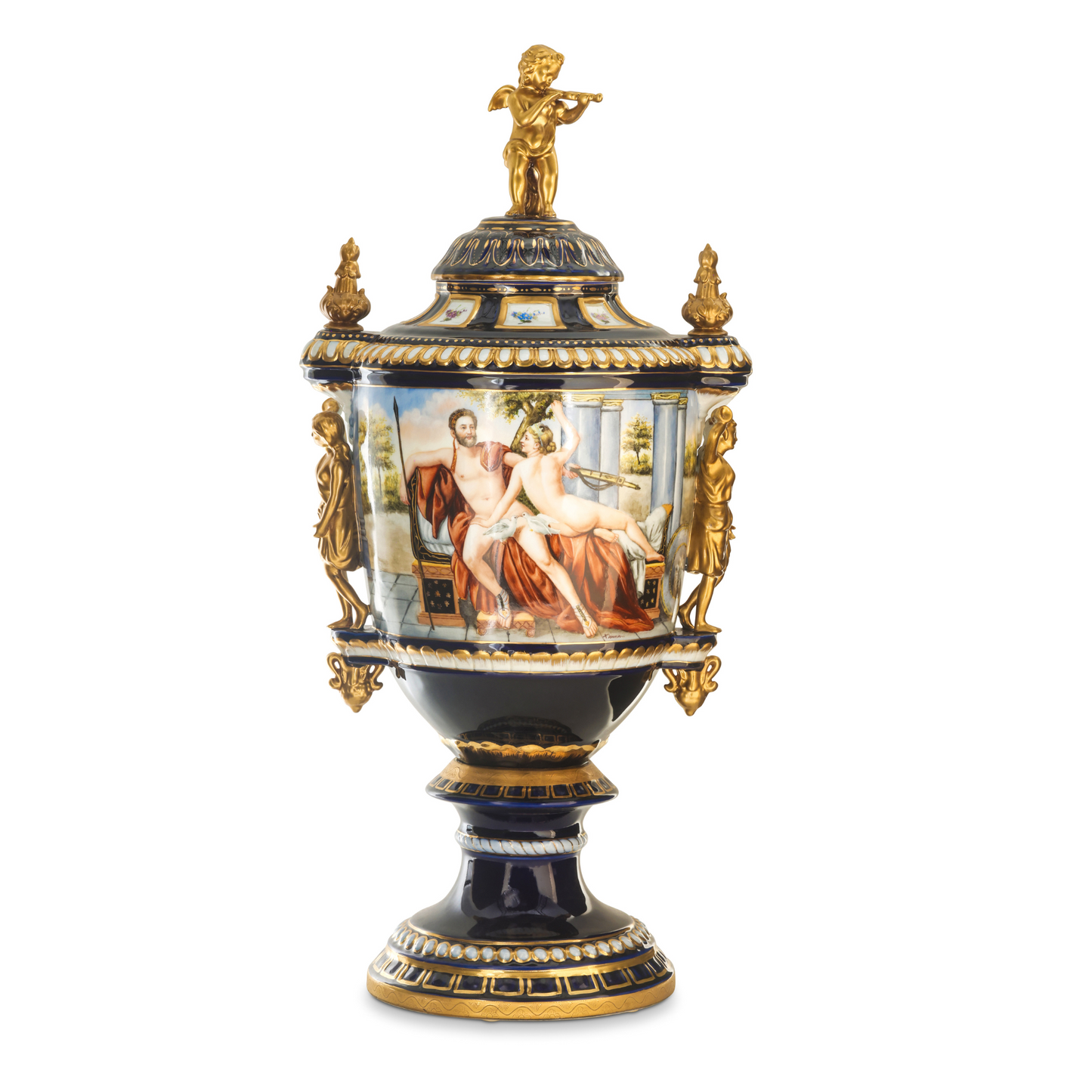 Porcelain Lady Handle Mythological Urn