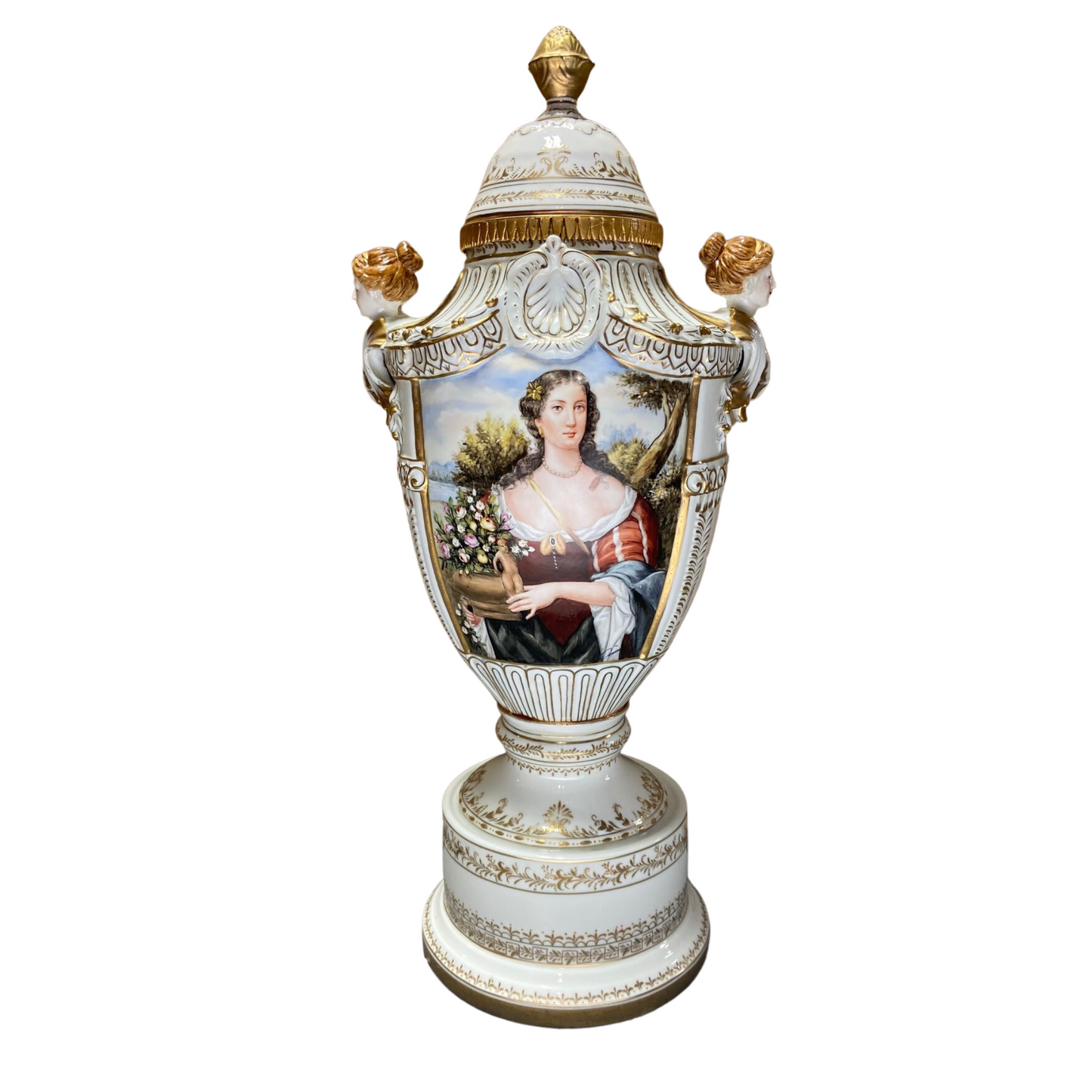 Precioso Jarrón de Porcelana Pintado a Mano