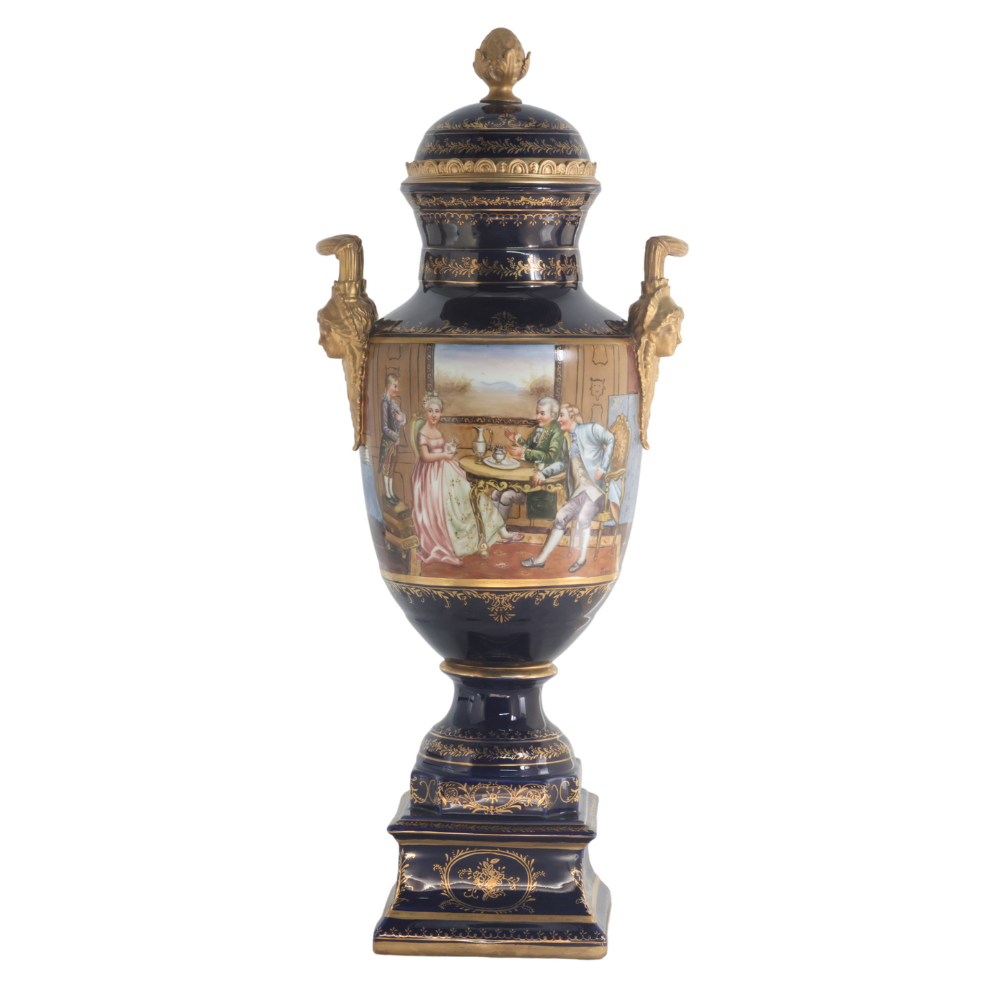 Gorgeous Hand-painted Porcelain And Bronze Vase