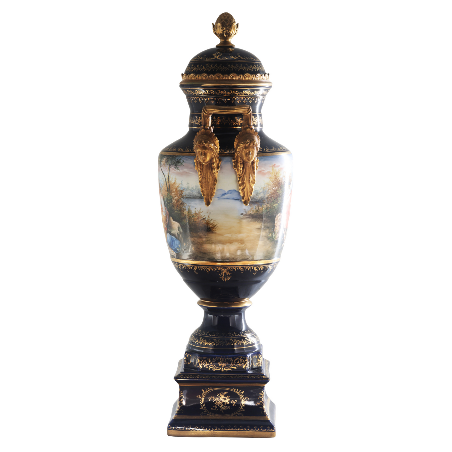 Gorgeous Hand-painted Porcelain And Bronze Vase