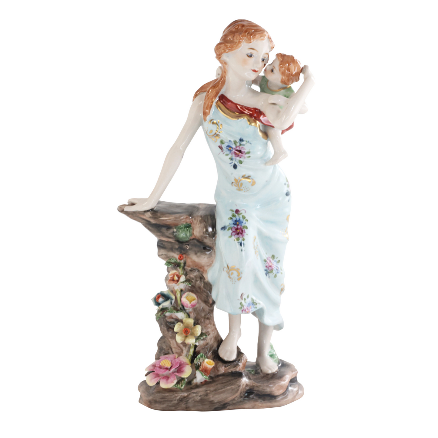 Hand-painted Mother and Child Porcelain Figurine