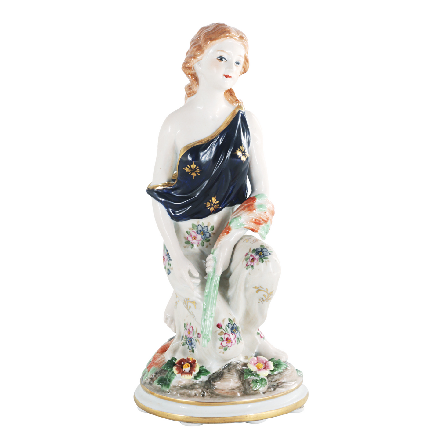 Figura Porcelana Mujer Recogiendo Flores