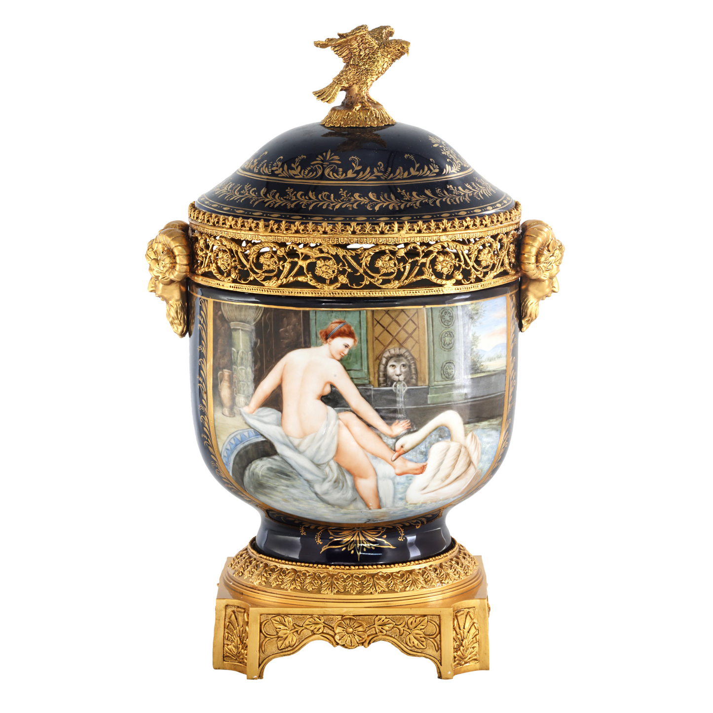 Tarro Popurrí De Porcelana Y Bronce