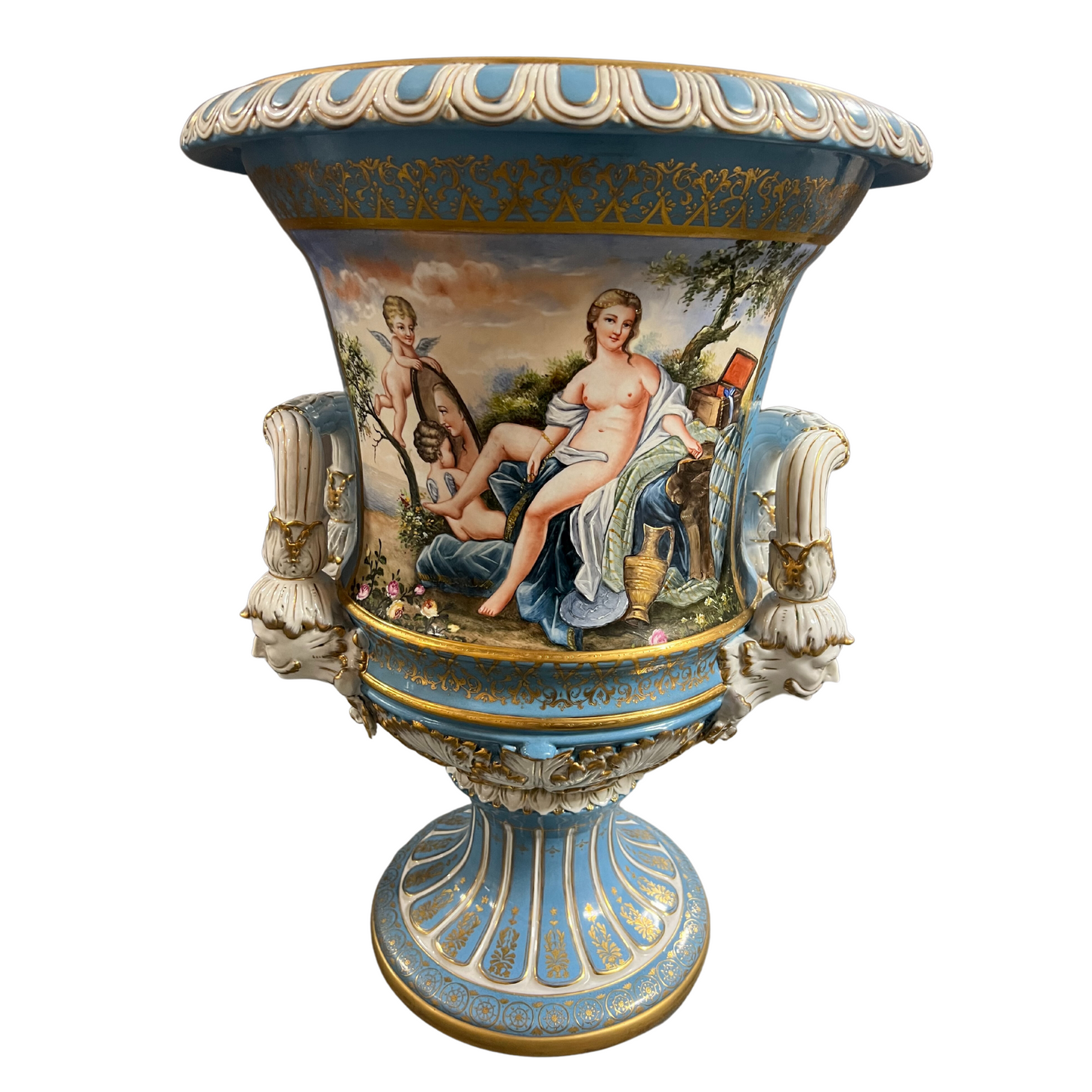 Large Cherub Krater Pot