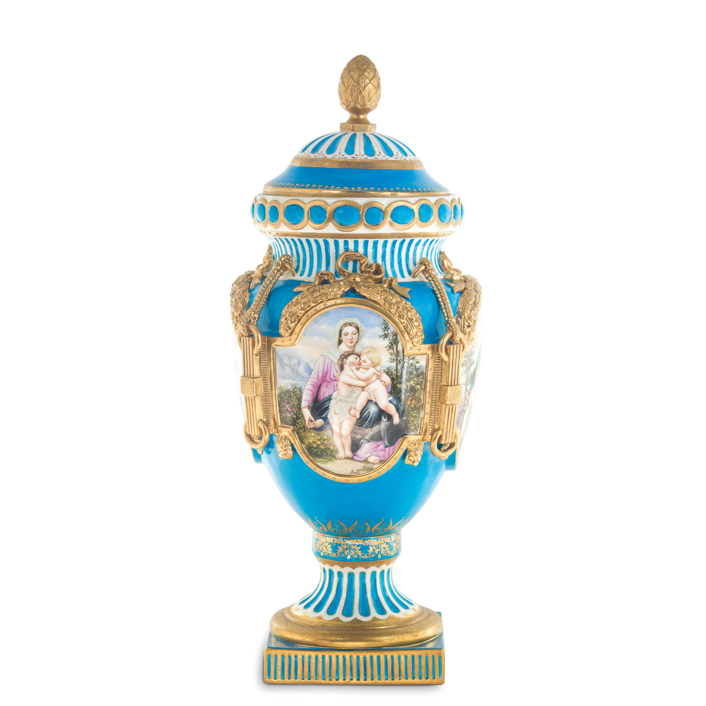 Hand Painted Rococo Style Porcelain Vase