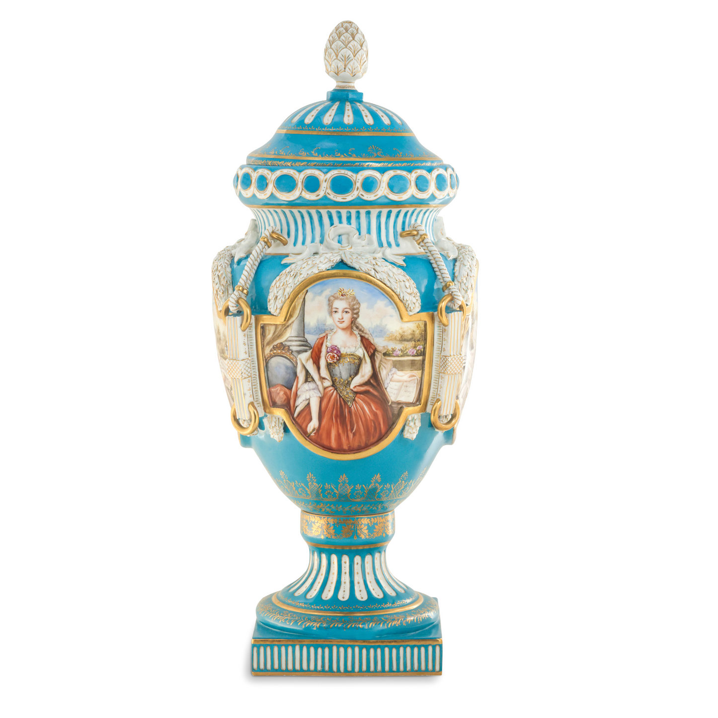 Hand Painted Rococo Style Porcelain Vase