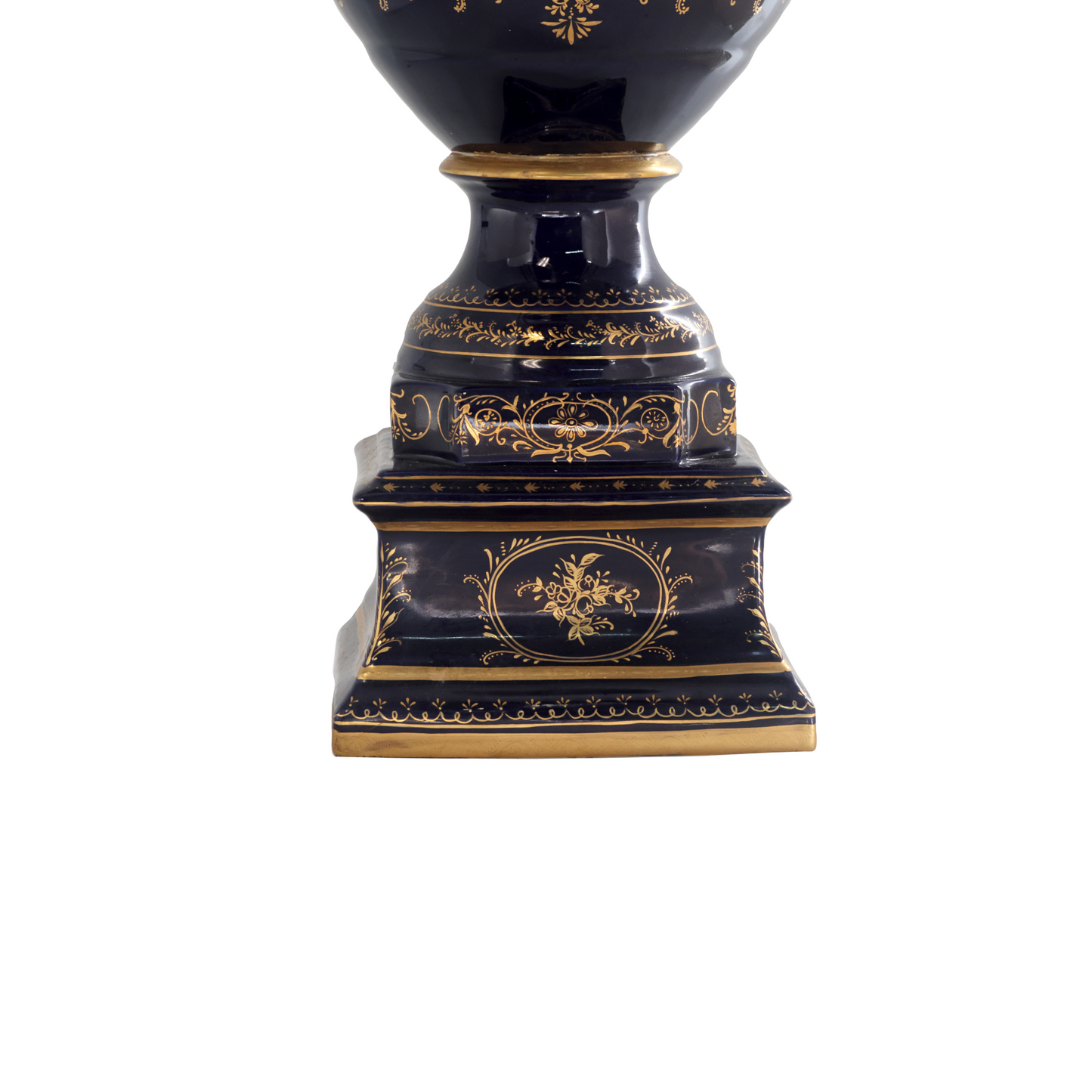 Magnífico Jarrón De Porcelana Y Bronce Pintado A Mano