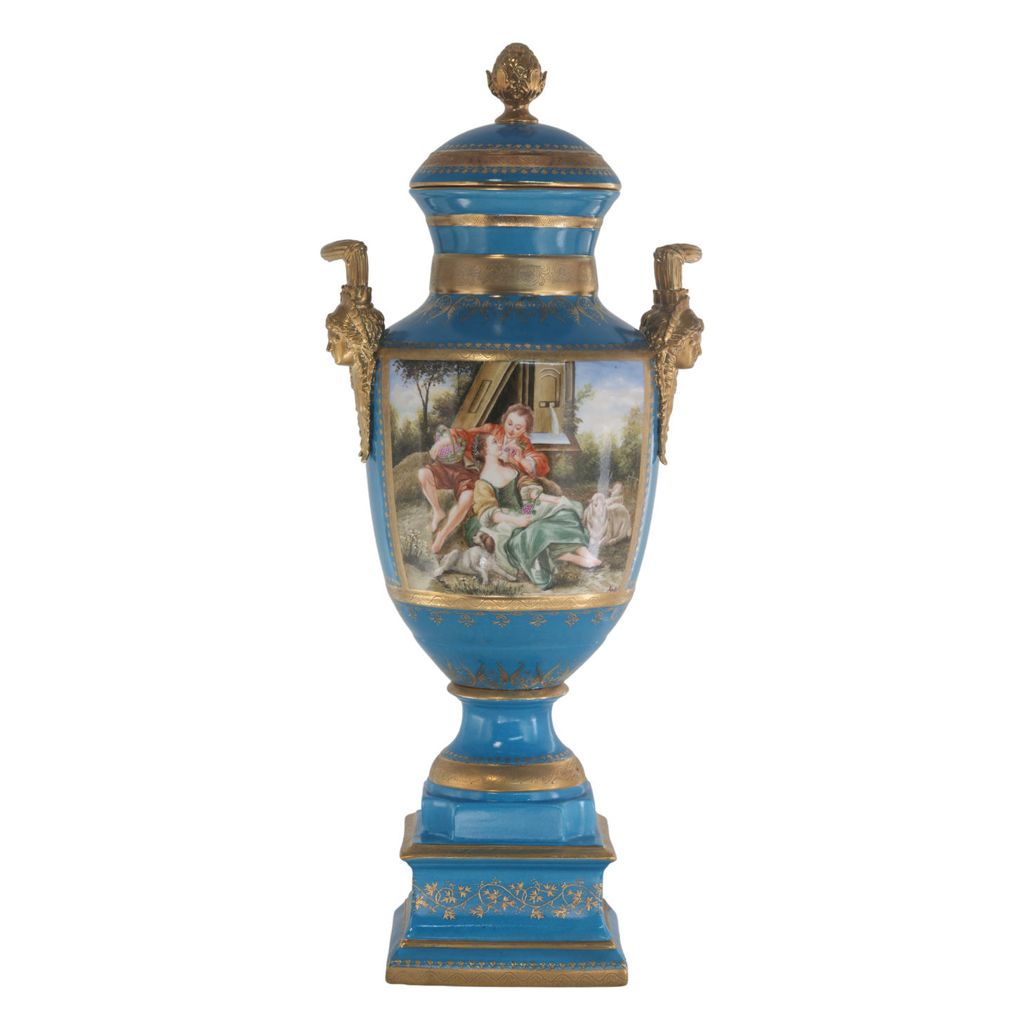 Gorgeous Hand-painted Porcelain And Bronze Vase