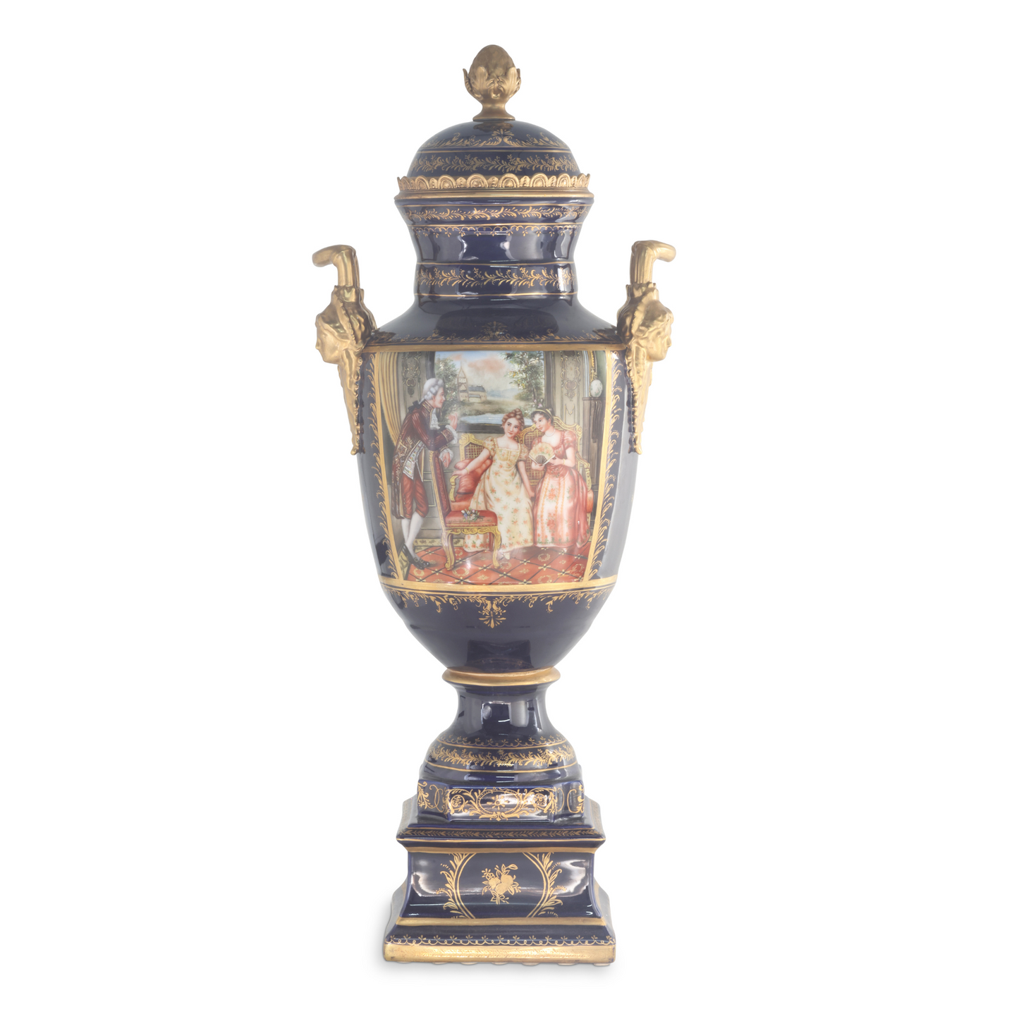 Gorgeous Hand-painted Porcelain And Bronze Vase