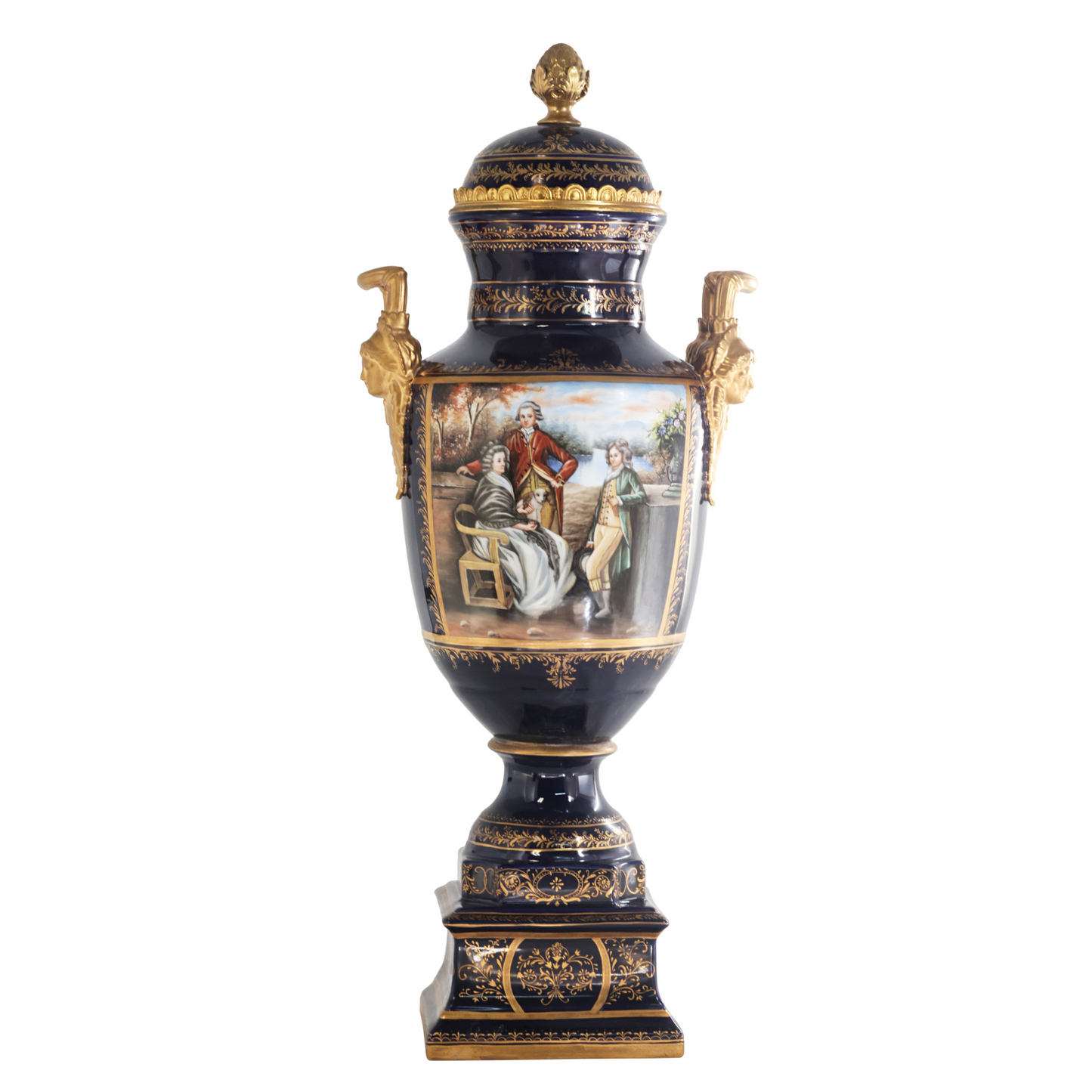 Gorgeous Hand Painted Porcelain And Bronze Vase