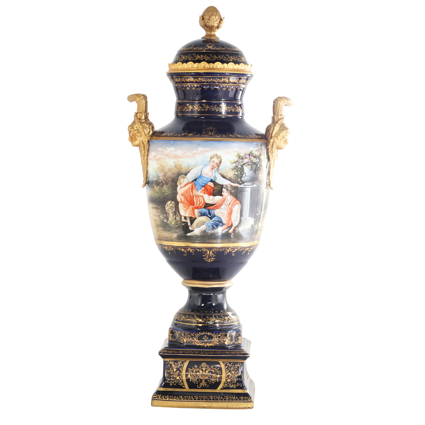 Gorgeous Hand-painted Porcelain And Bronze Vase