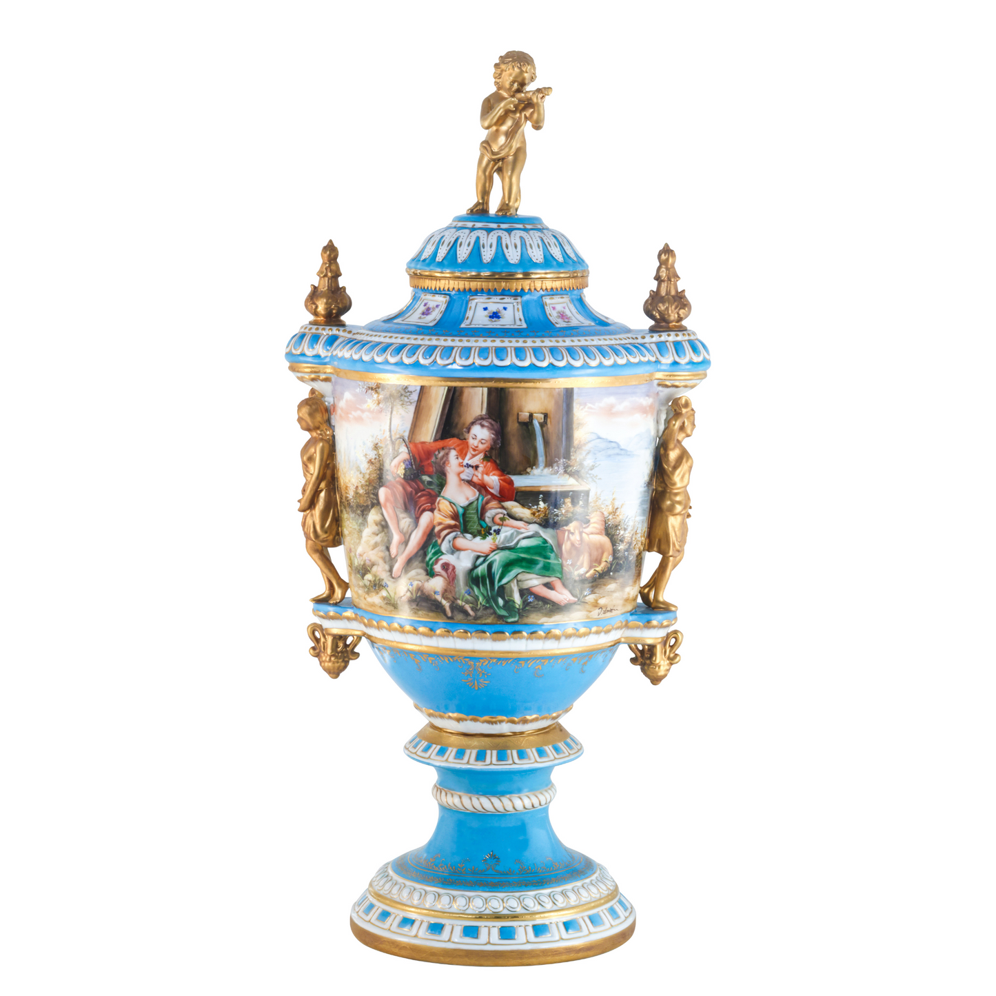 Porcelain Lady Handle Urn