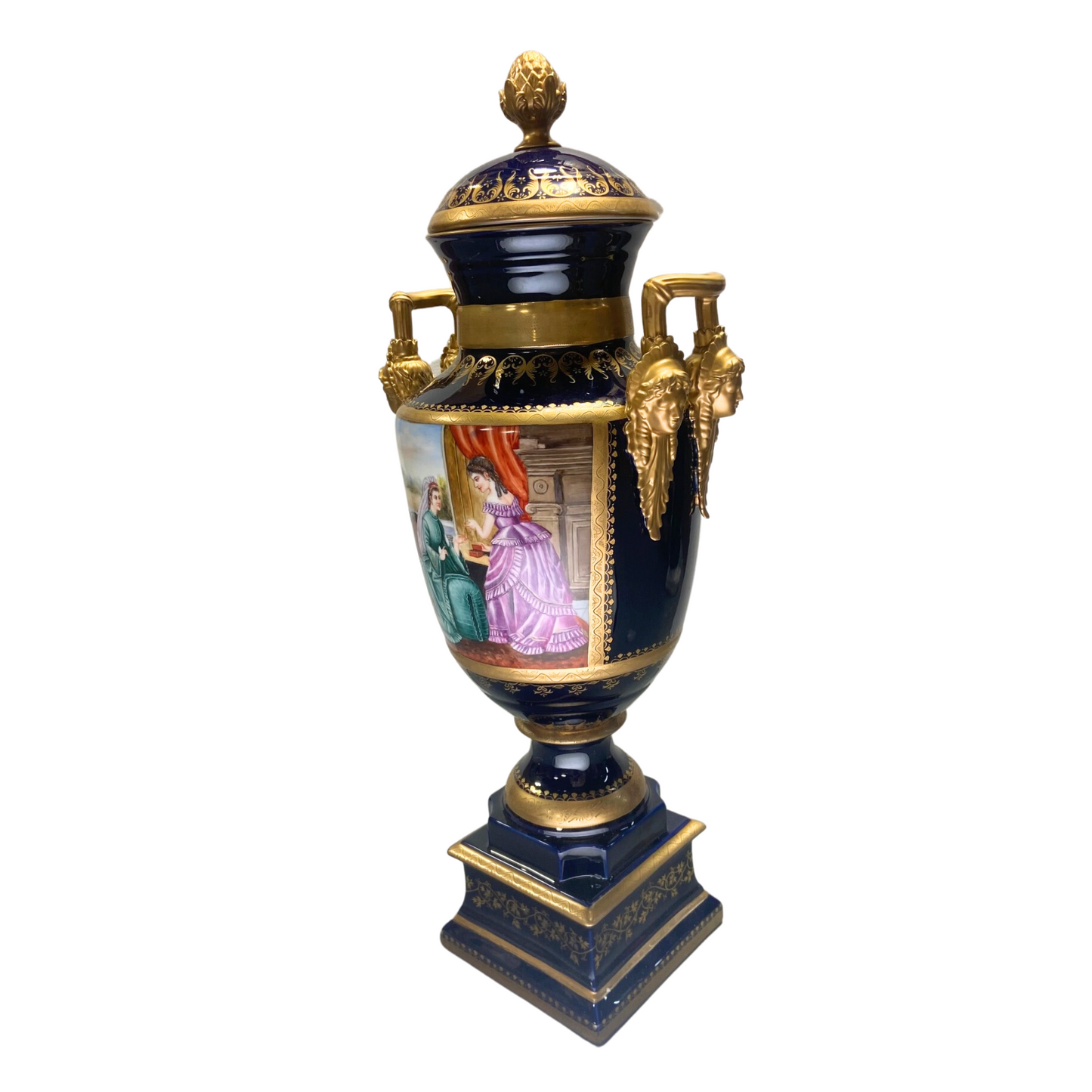 Gorgeous Hand-painted Porcelain And Bronze Vase