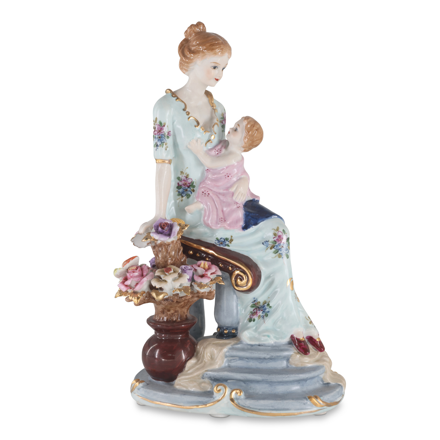 Figura de Porcelana Madre e Hijo