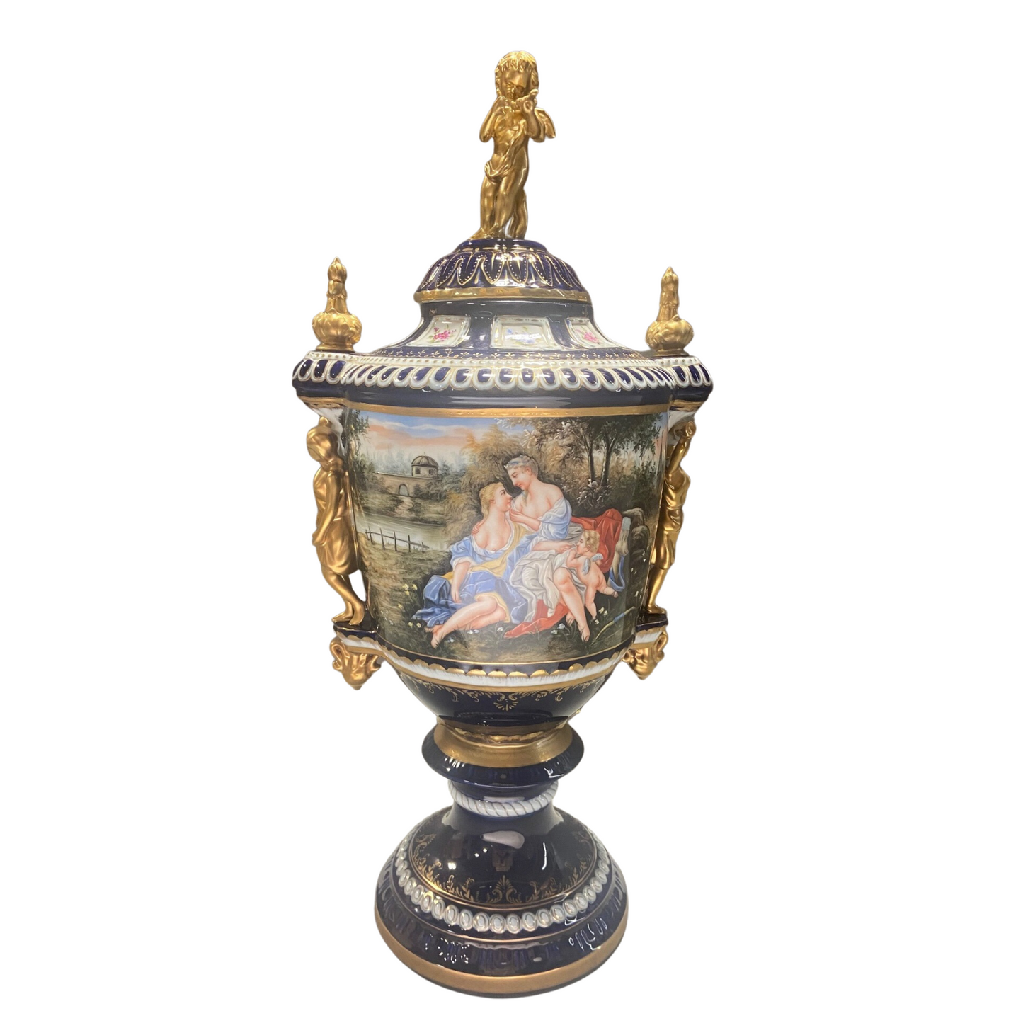 Porcelain Lady Handle Urn