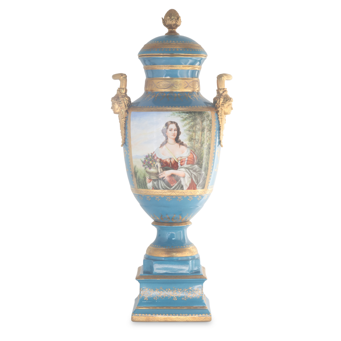 Gorgeous Hand-painted Porcelain And Bronze Vase