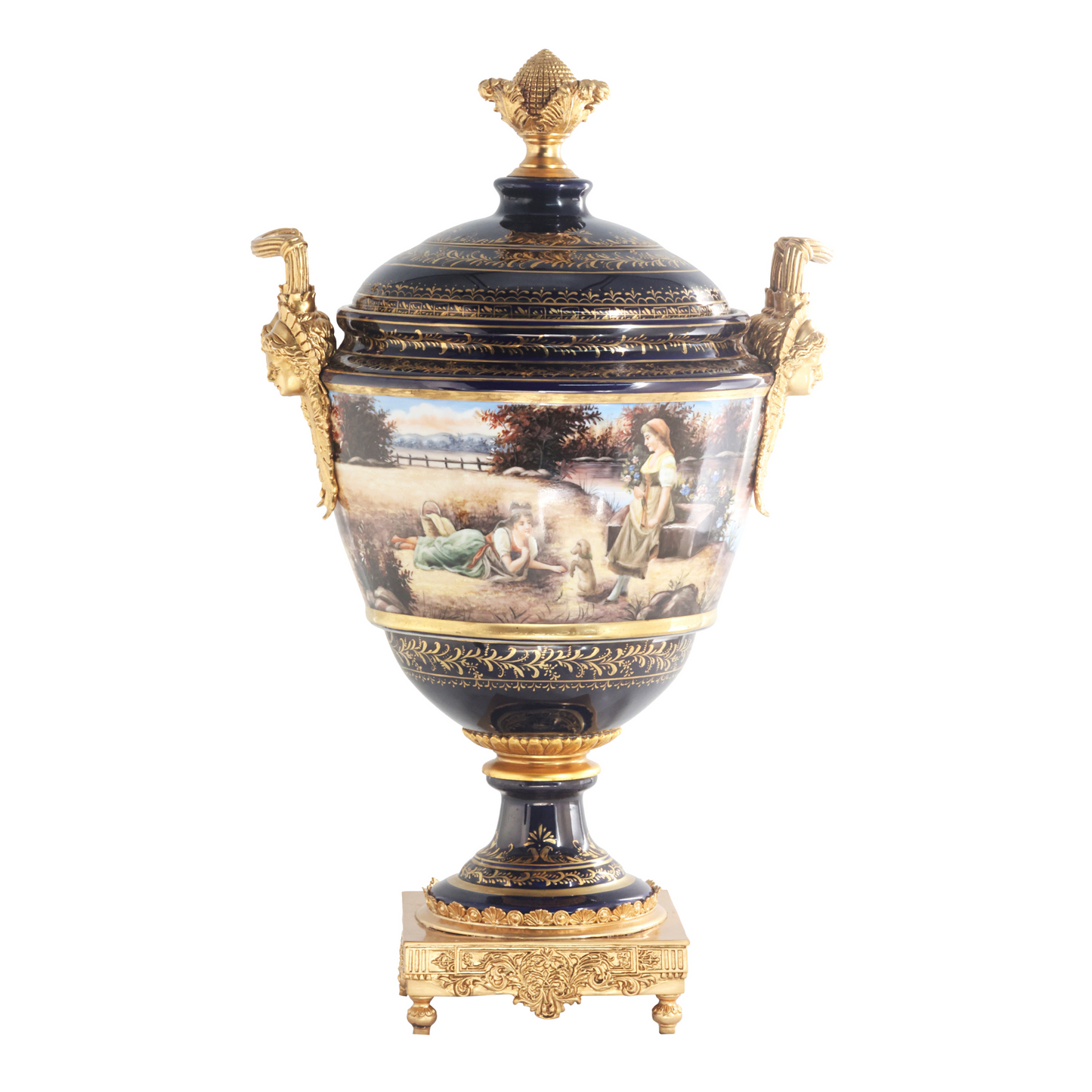 Bronze Handle Porcelain Jar