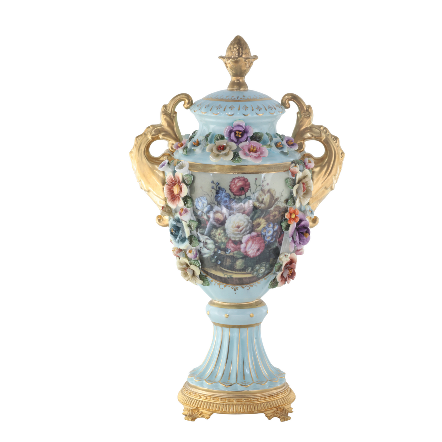 Baroque Hand-painted Motif Covered Jar