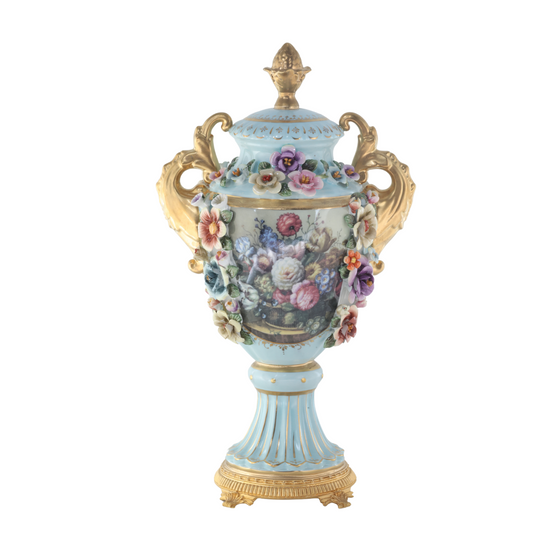 Baroque Hand-painted Motif Covered Jar
