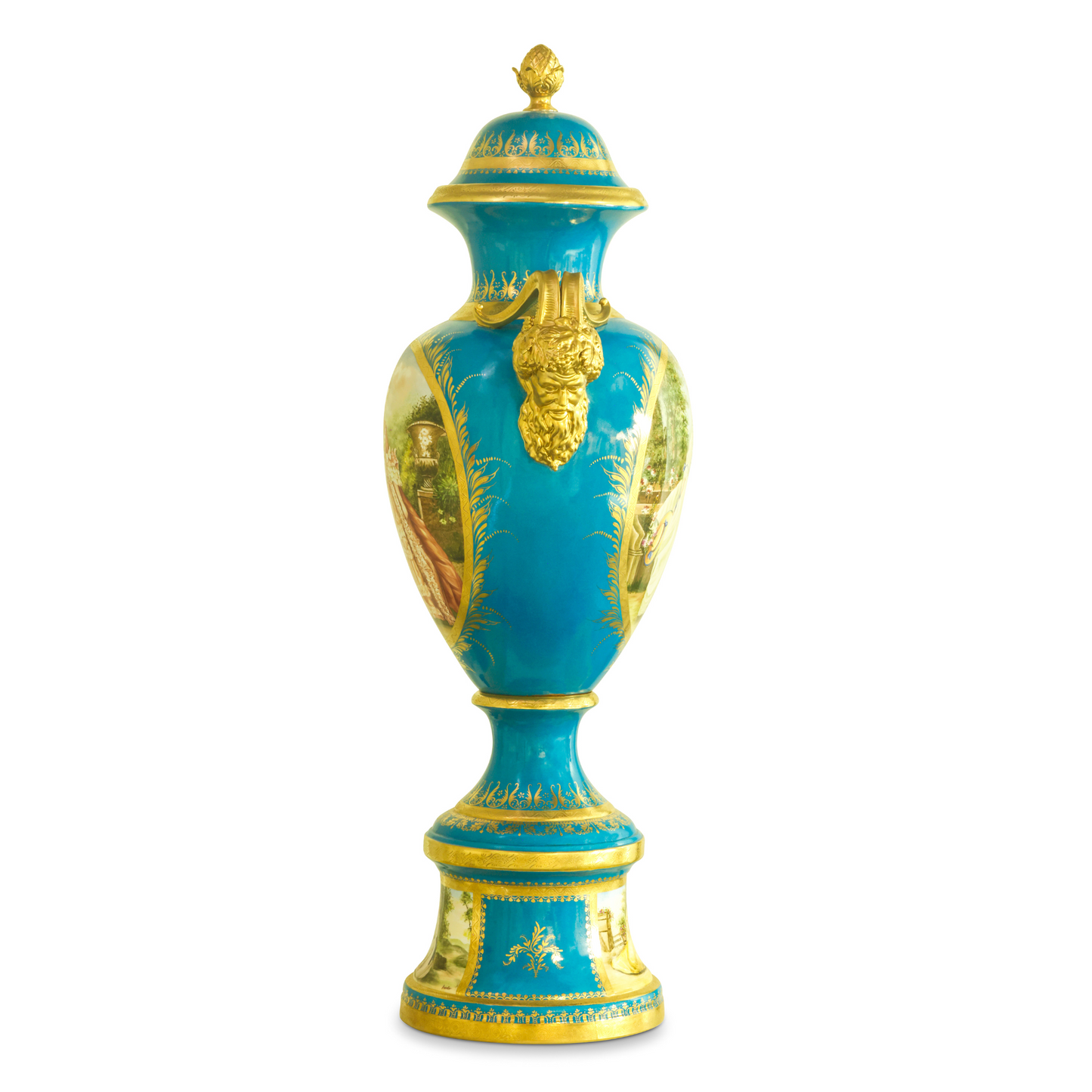 Hand-Painted Rococo Style Porcelain Vase
