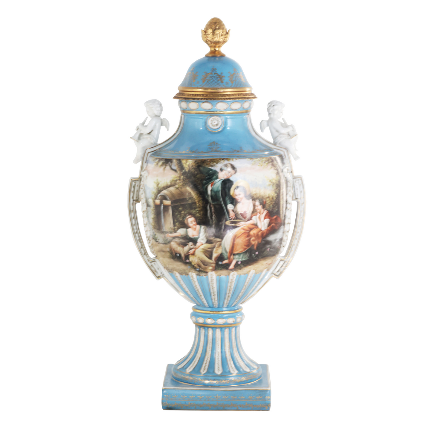 Precioso Jarrón de Porcelana Pintado a Mano
