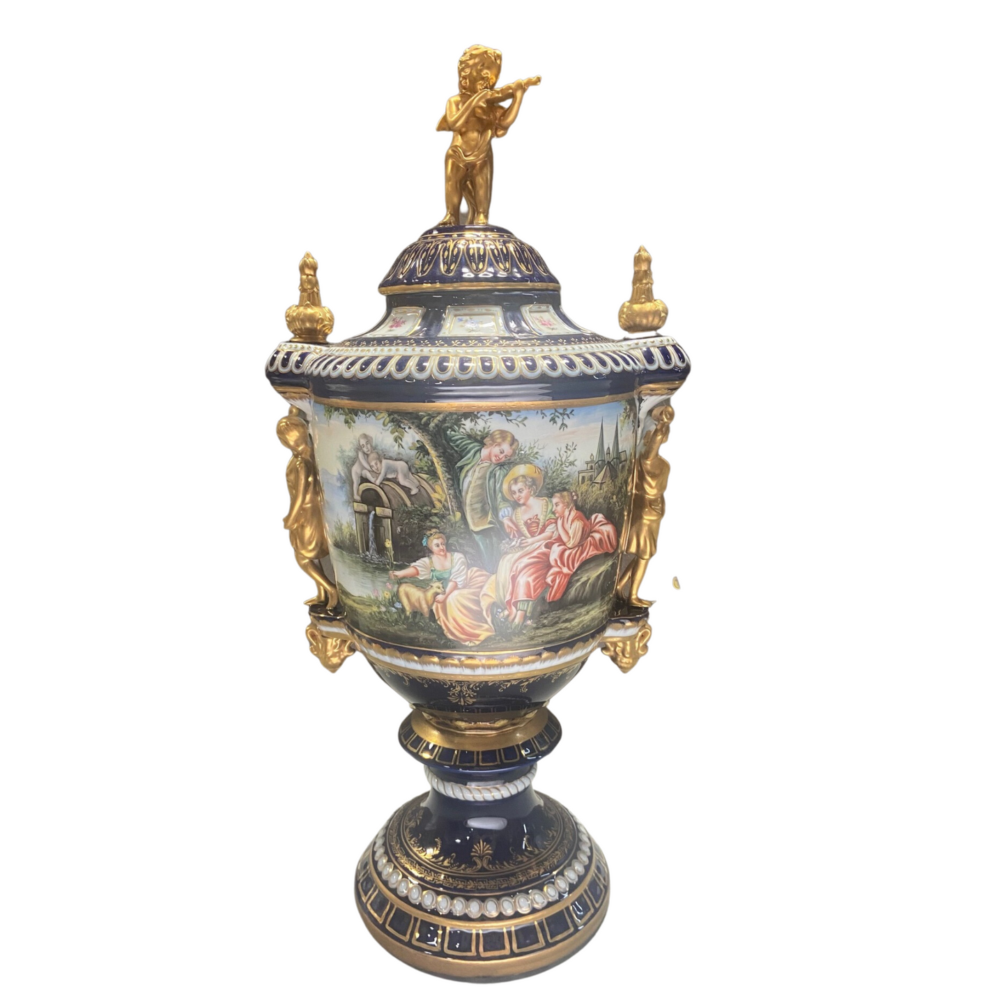 Porcelain Lady Handle Urn